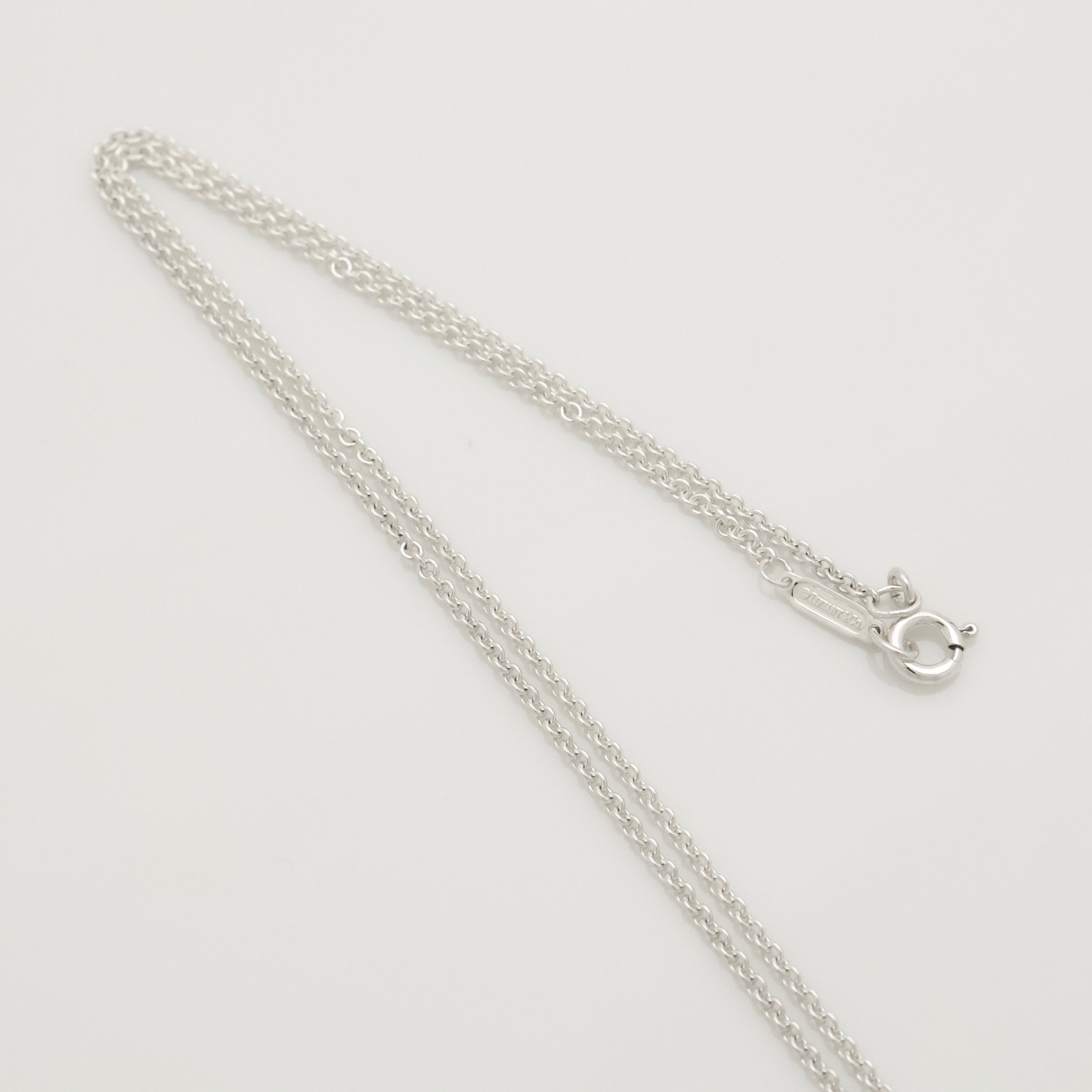 Tiffany & Co Triple Heart Plate Pendant Necklace Sterling Silver 925
