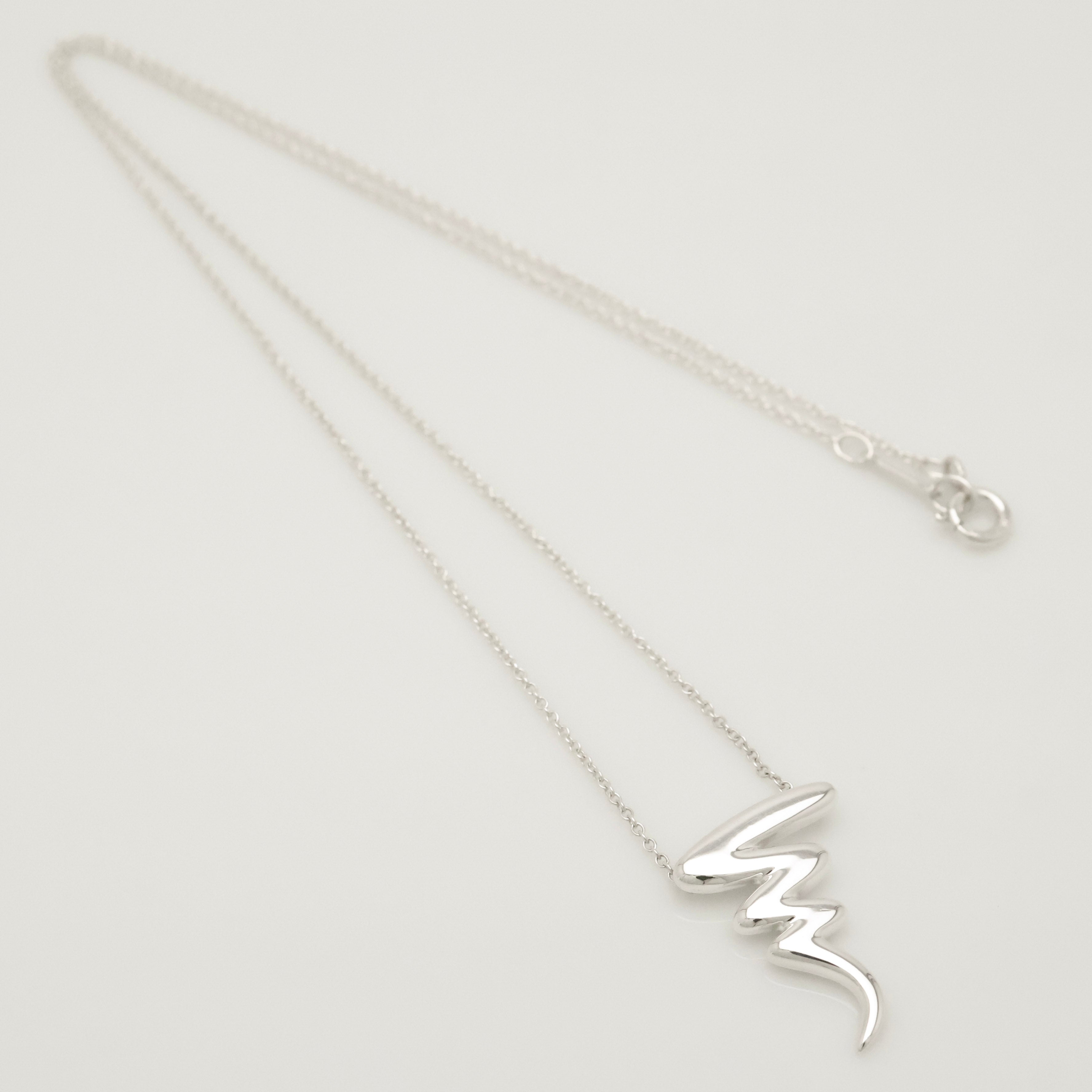 Tiffany & Co. Picasso Scribble Zig Zag Necklace Sterling Silver 925