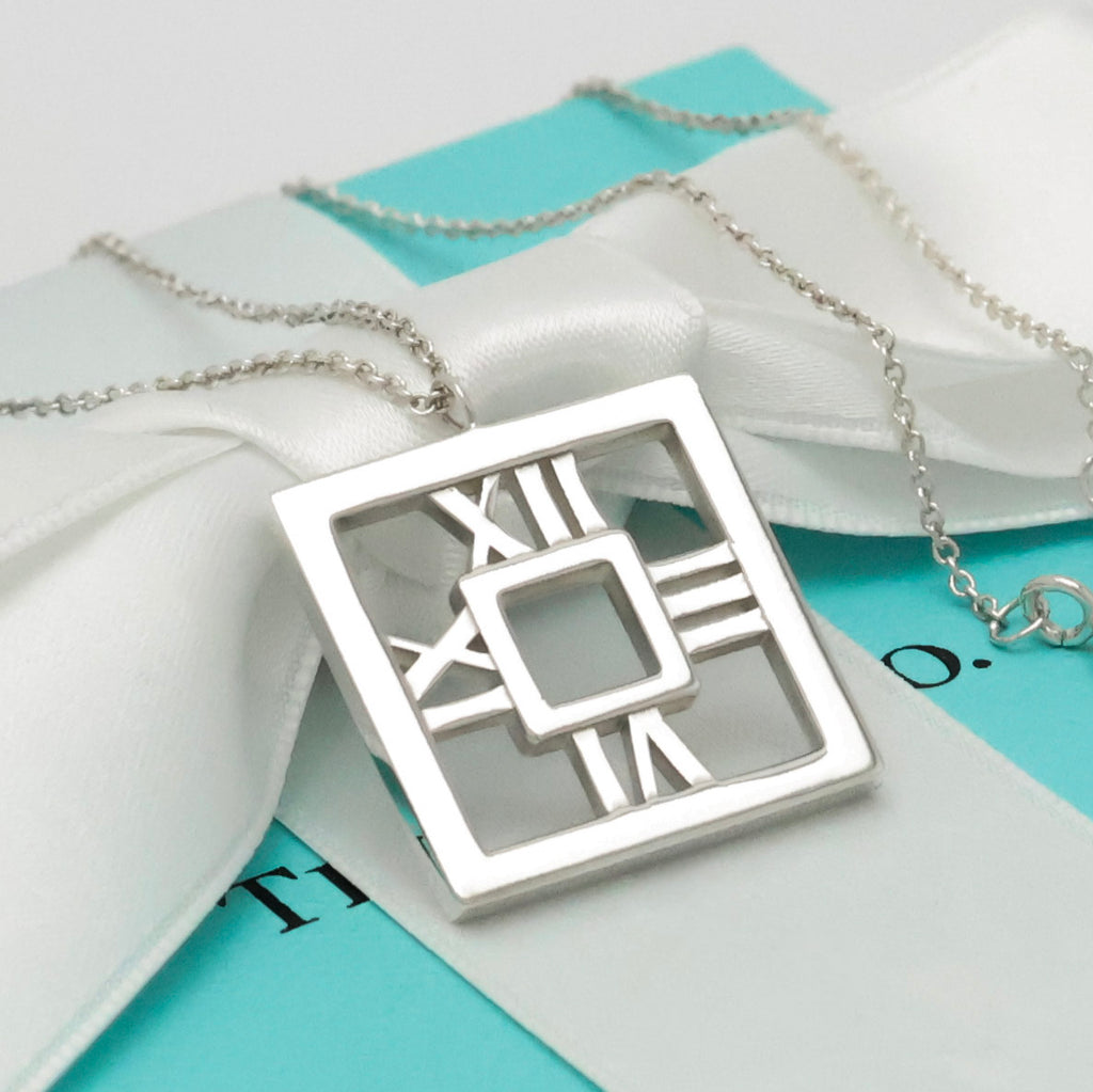 TIFFANY&Co. アトラス オープン スクエア ネックレス AG925