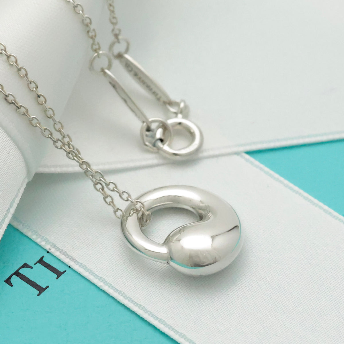  Tiffany & Co. Eternal Circle Necklace Pendant  Sterling Silver 925