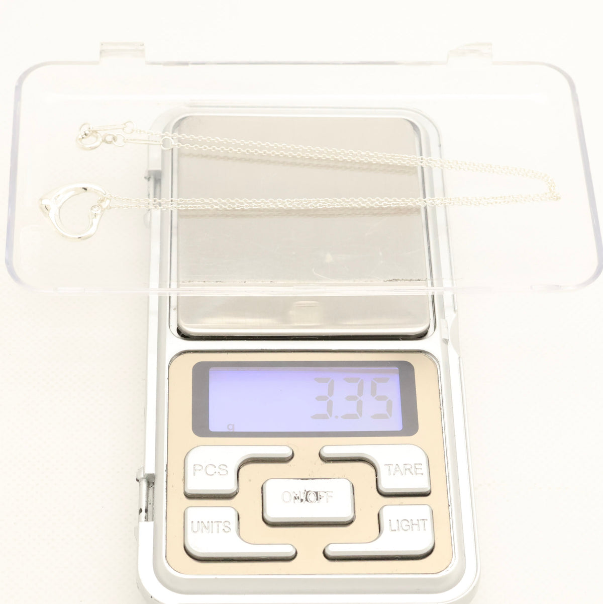 TIFFANY&Co. オープンハート 16mm 2P ダイヤモンド エルサペレッティ ネックレス AG925