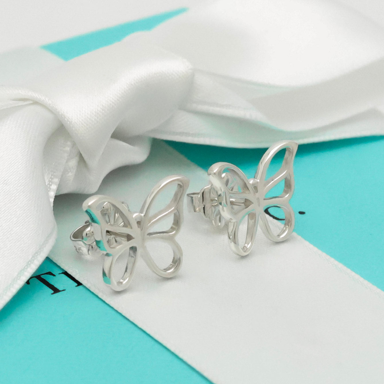 Tiffany & Co. Large Butterfly Earring Sterling Silver 925