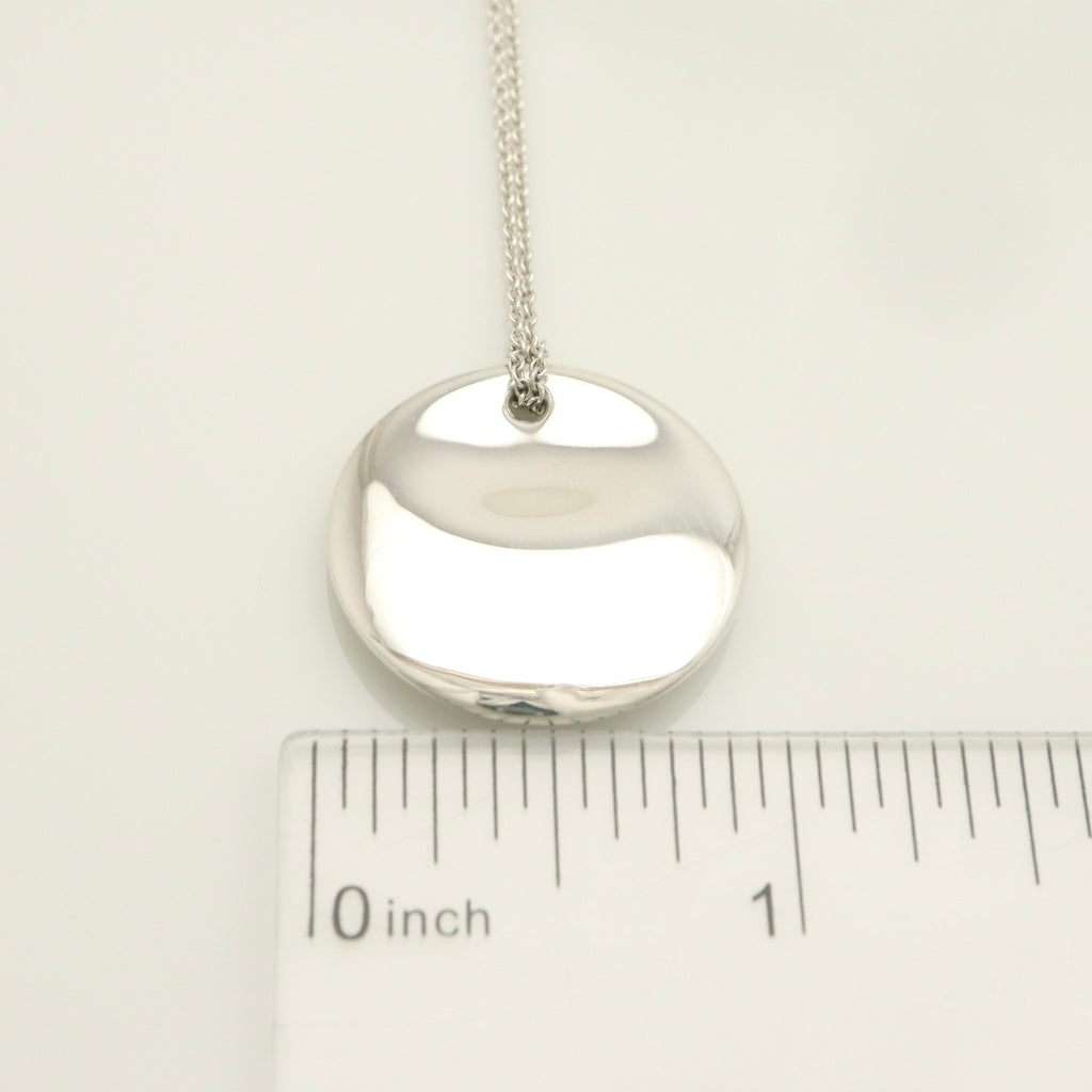 Tiffany & Co. Round Circle Disc Necklace Pendant  Sterling Silver  925