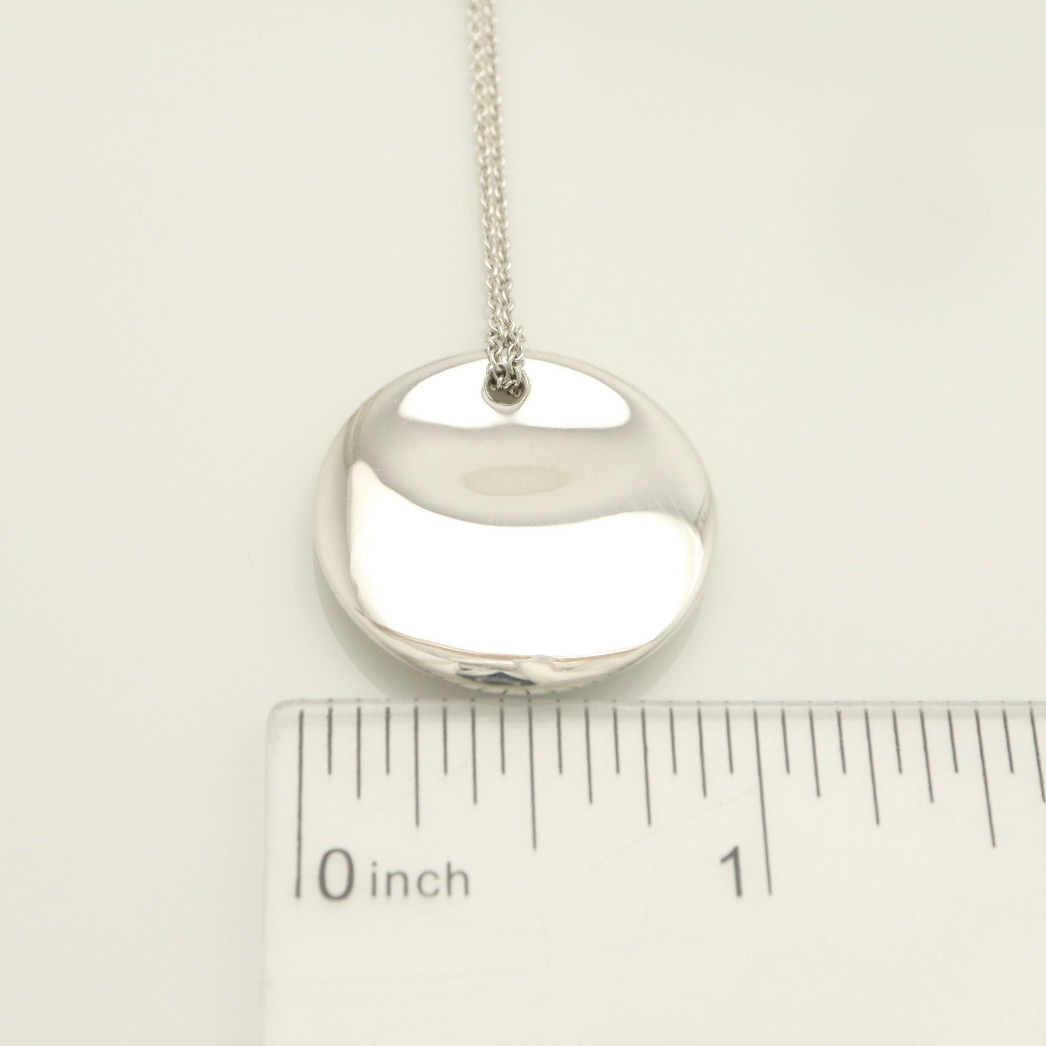 Tiffany & Co. Round Circle Disc Necklace Pendant  Sterling Silver  925