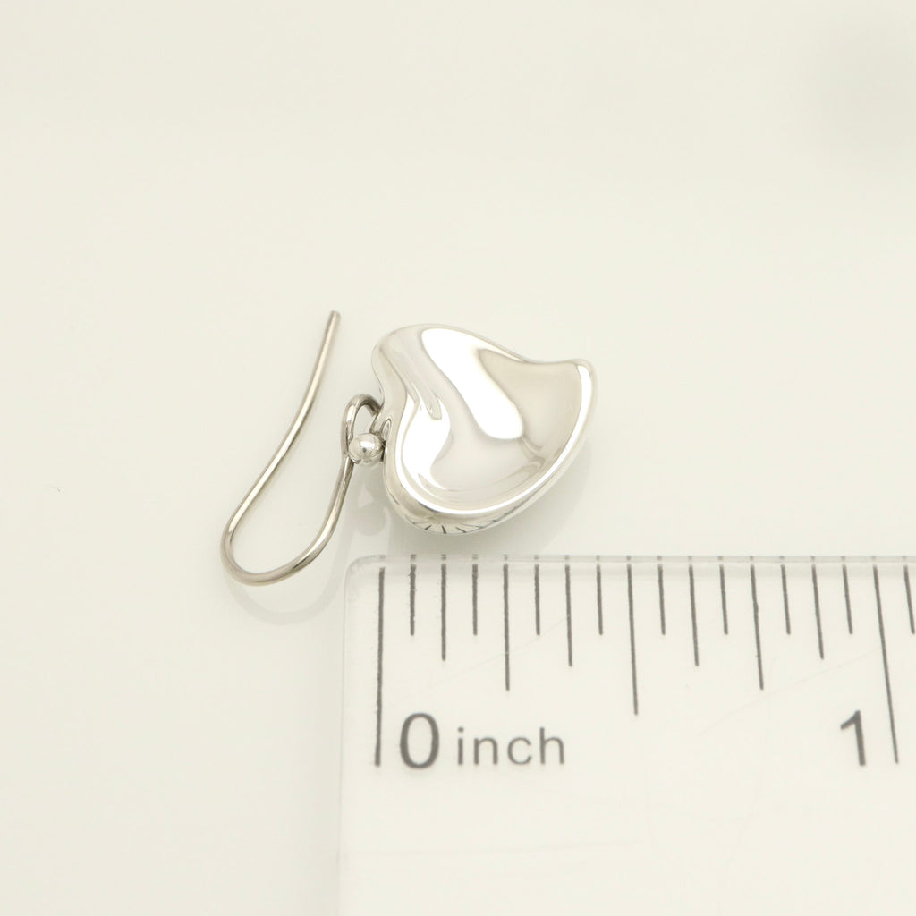 Tiffany & Co. Peretti Full Curved Heart Dangle Hook Earrings Sterling Silver 925