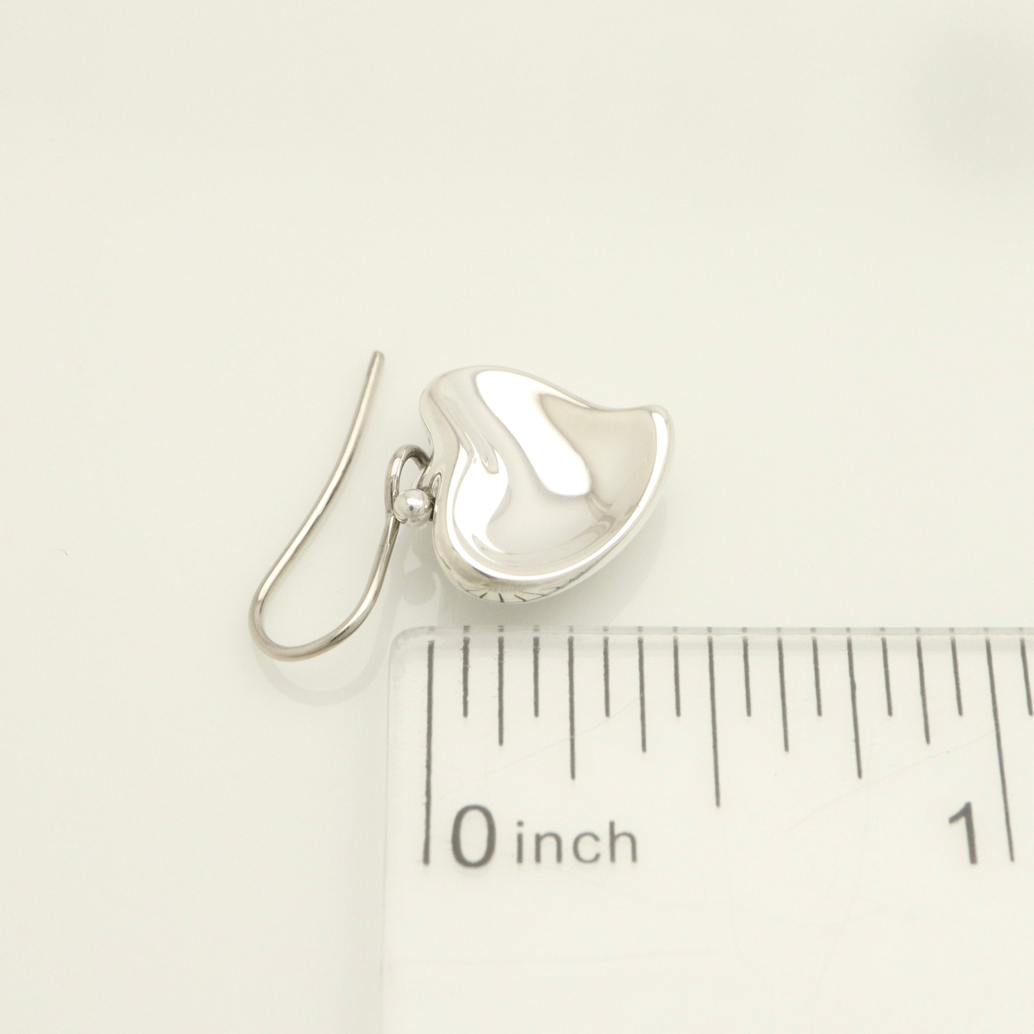 Tiffany & Co. Peretti Full Curved Heart Dangle Hook Earrings Sterling Silver 925