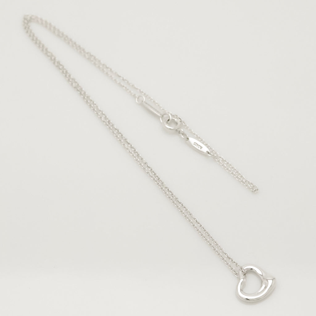 Tiffany & Co. Open Heart Pendant Necklace Sterling Silver 925