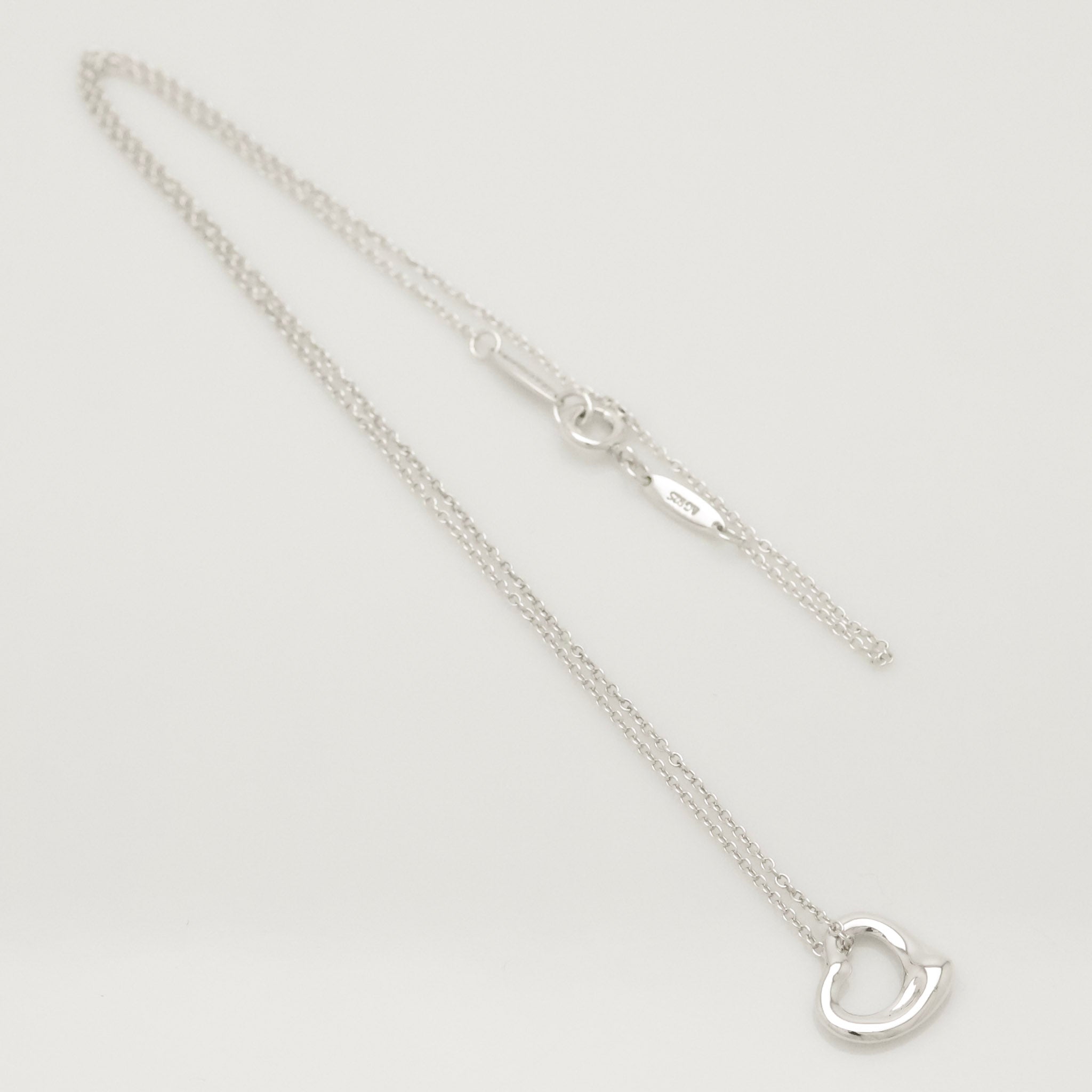 Tiffany & Co. Open Heart Pendant Necklace Sterling Silver 925