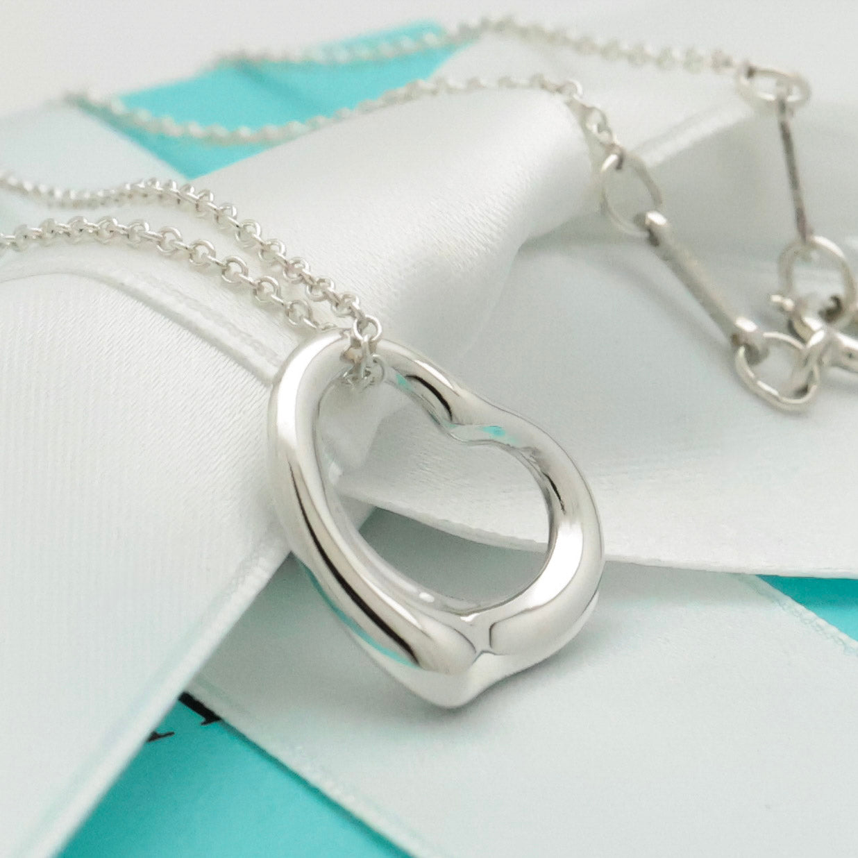 TIFFANY&Co. オープンハート 16mm エルサペレッティ ネックレス AG925