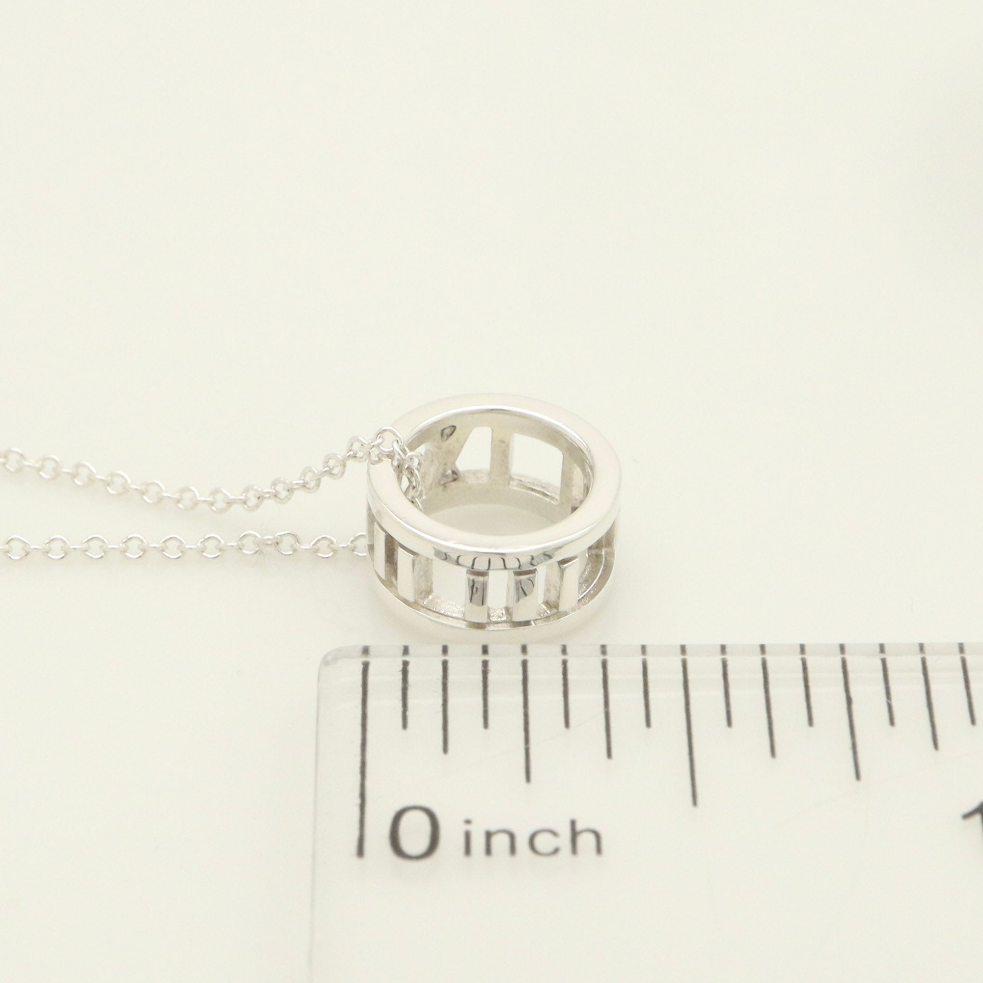  Tiffany & Co. Atlas Ring Pendant Necklace Sterling Silver 925