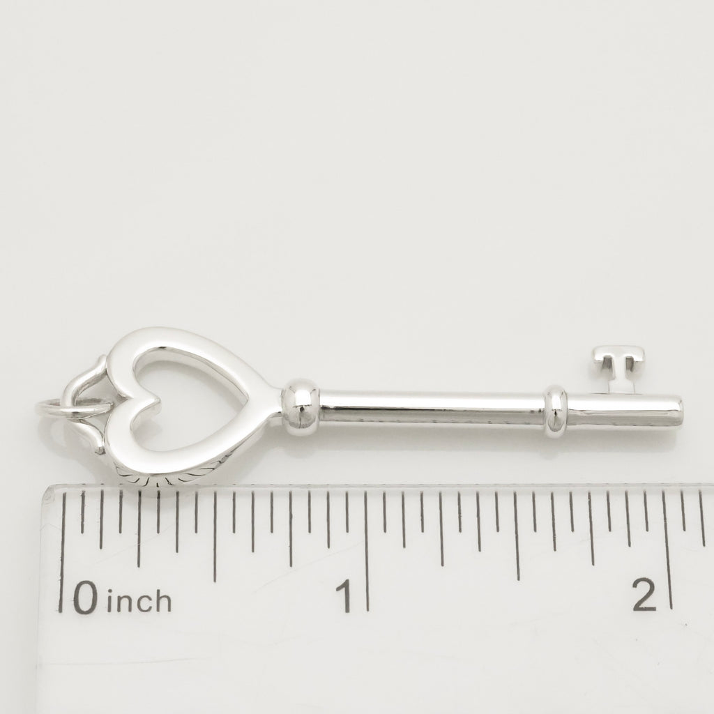  Tiffany & Co. Heart Key Charm Pendant Sterling Silver 925