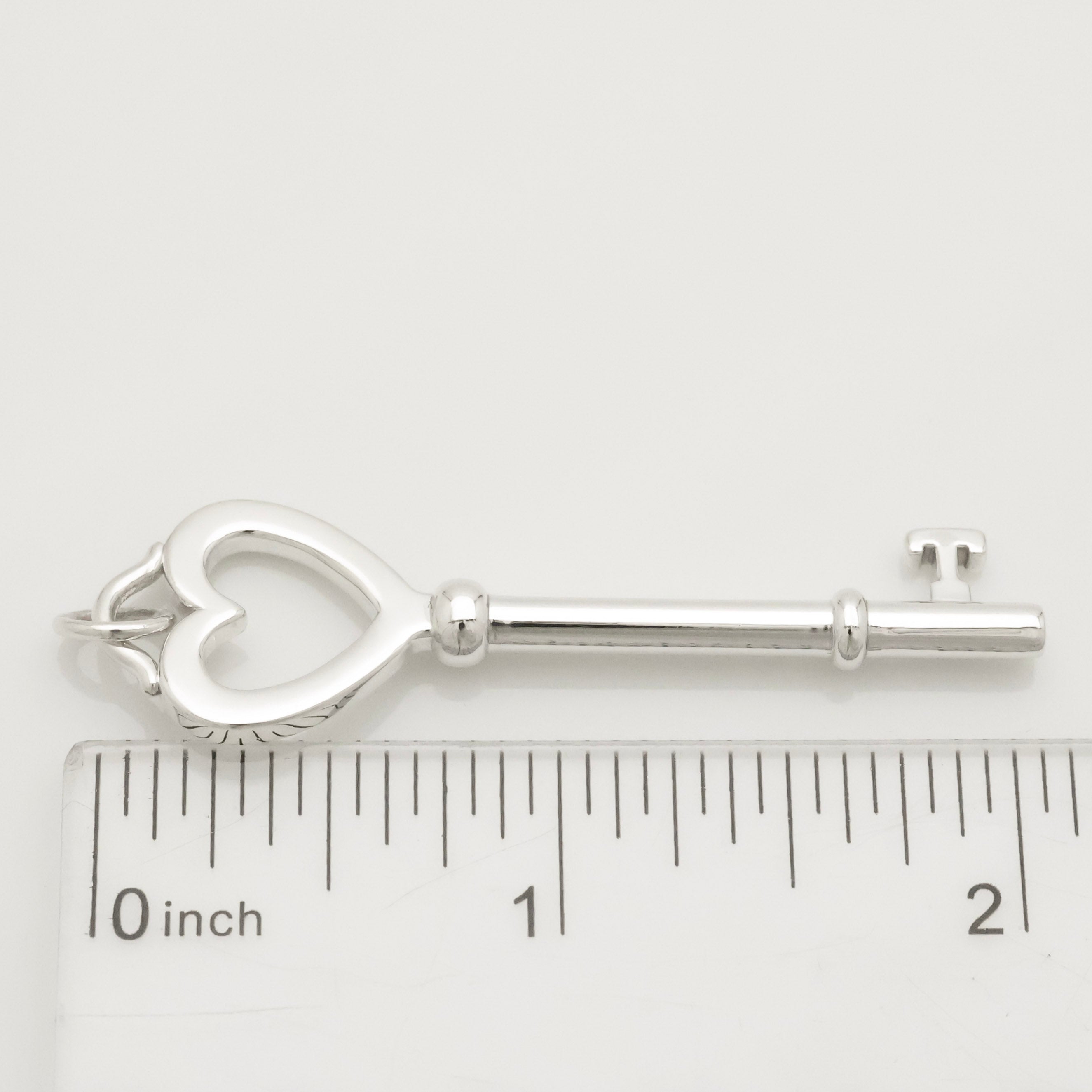  Tiffany & Co. Heart Key Charm Pendant Sterling Silver 925