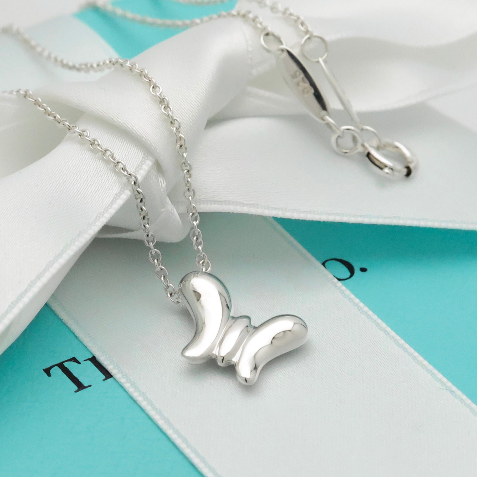 TIFFANY&Co. ミニ バタフライ 蝶 ネックレス AG925