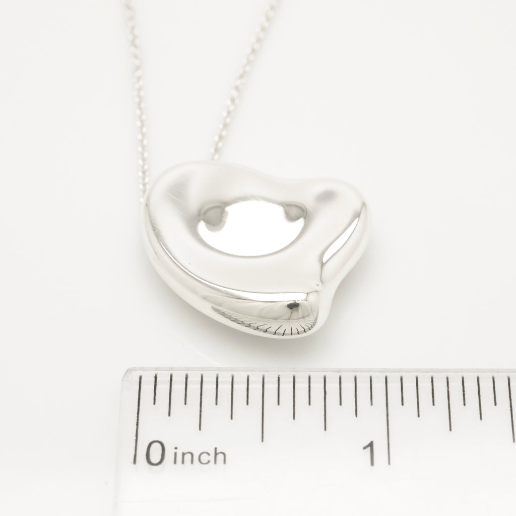  Tiffany & Co. Large Full Heart Pendant Necklace Sterling Silver 925