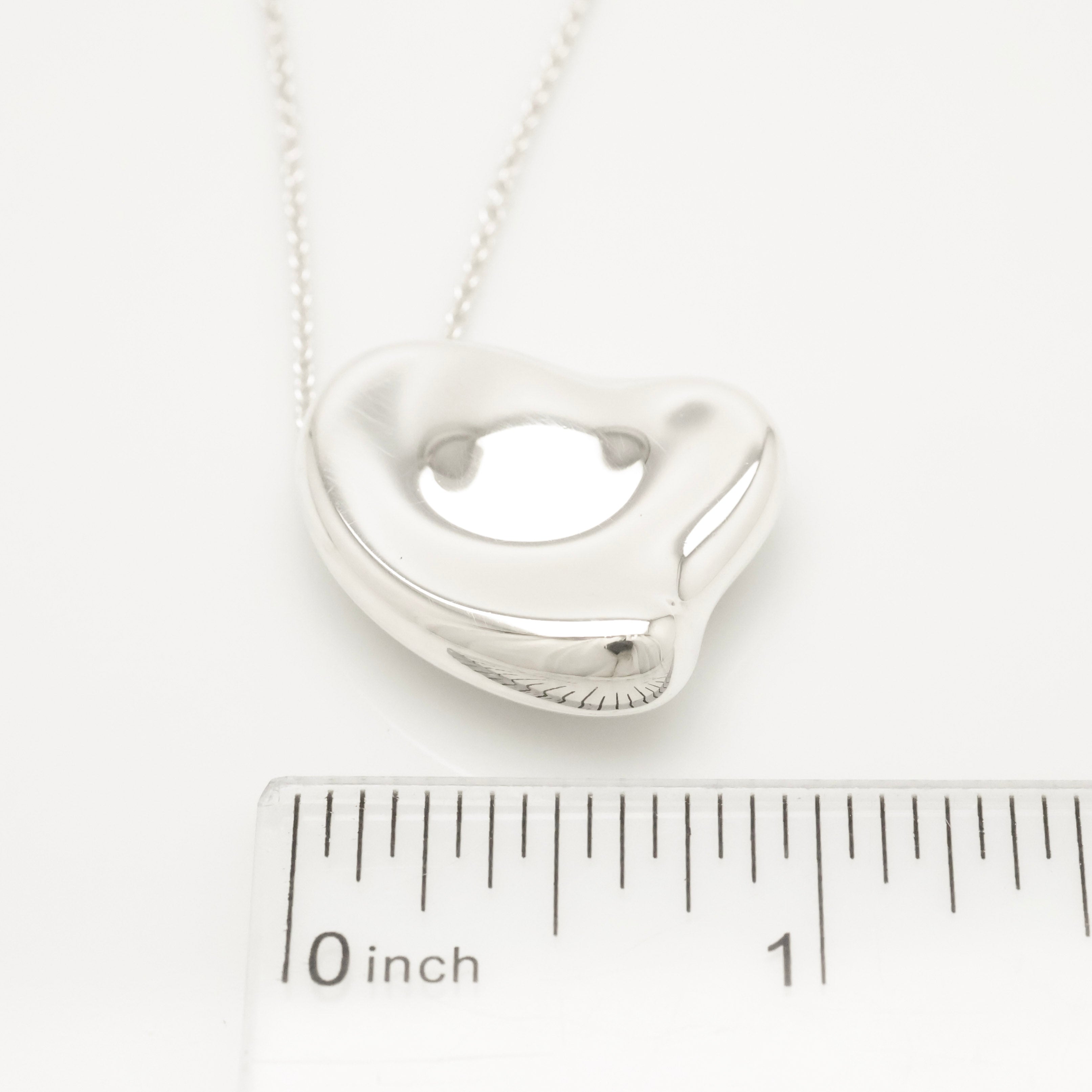  Tiffany & Co. Large Full Heart Pendant Necklace Sterling Silver 925