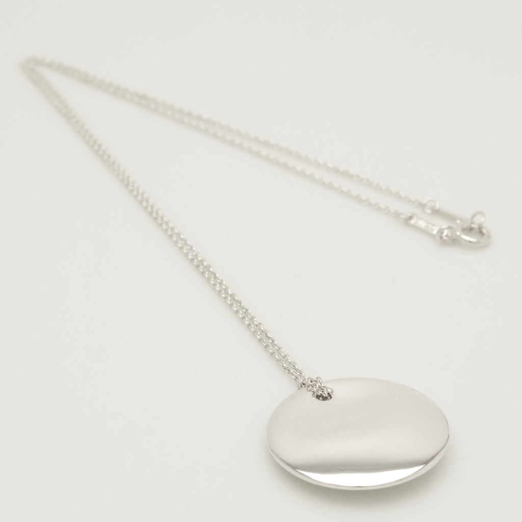 Tiffany & Co. Round Circle Disc Necklace Pendant  Sterling Silver  925