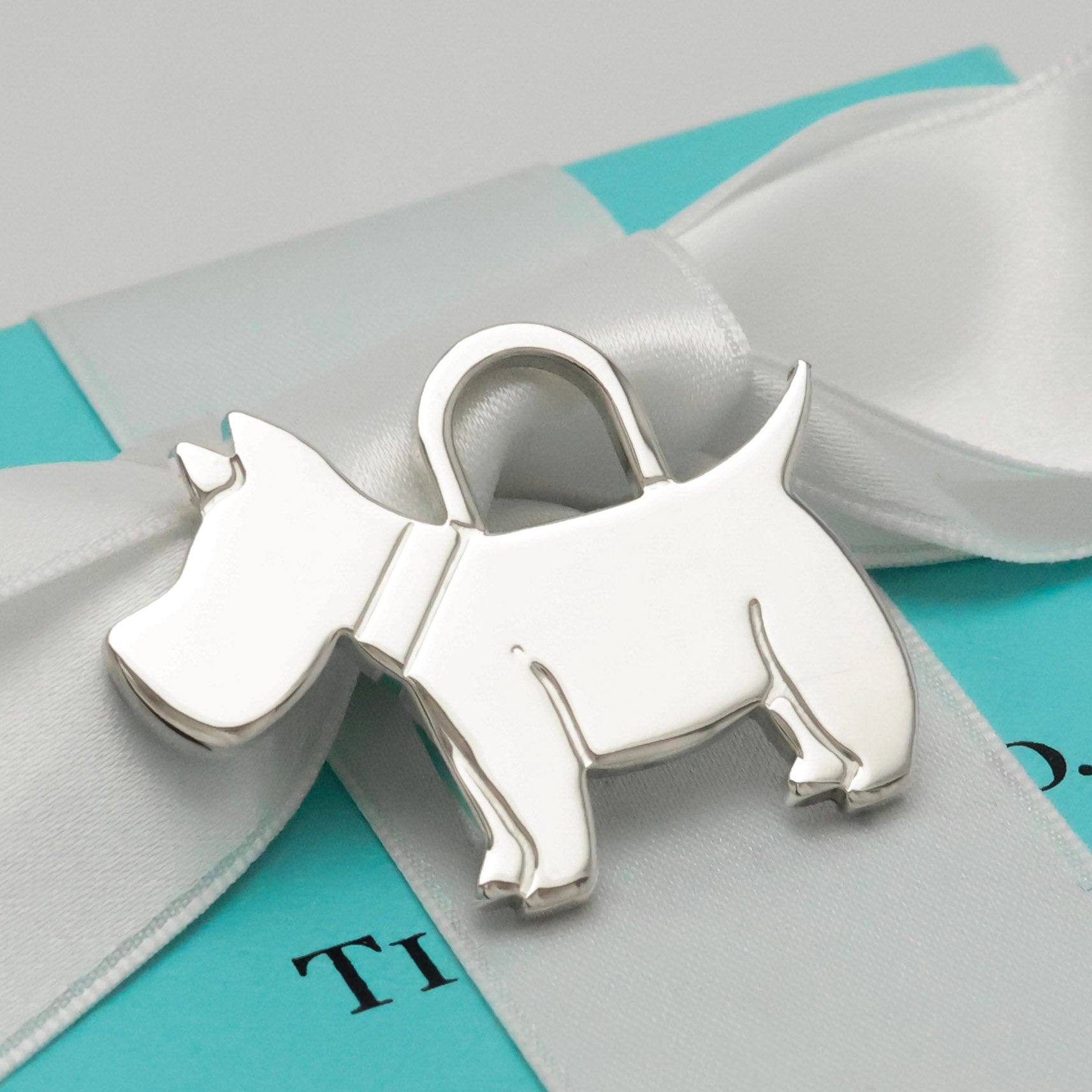  Tiffany & Co. Scottie Terrier Dog Pendant Charm Sterling Silver 925 