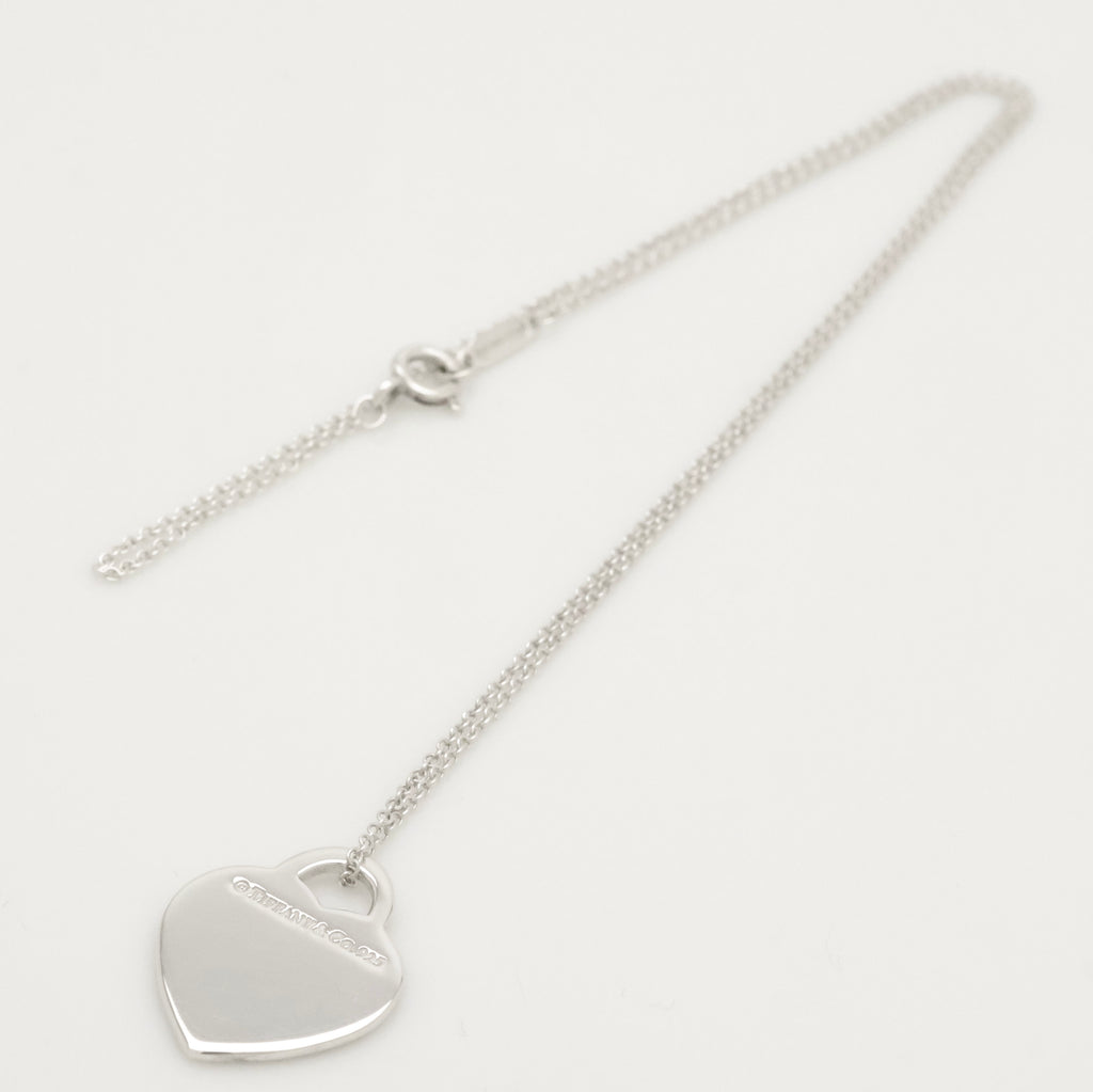 Tiffany & Co. Notes I LOVE YOU Heart Pendant Necklace Sterling Silver 925