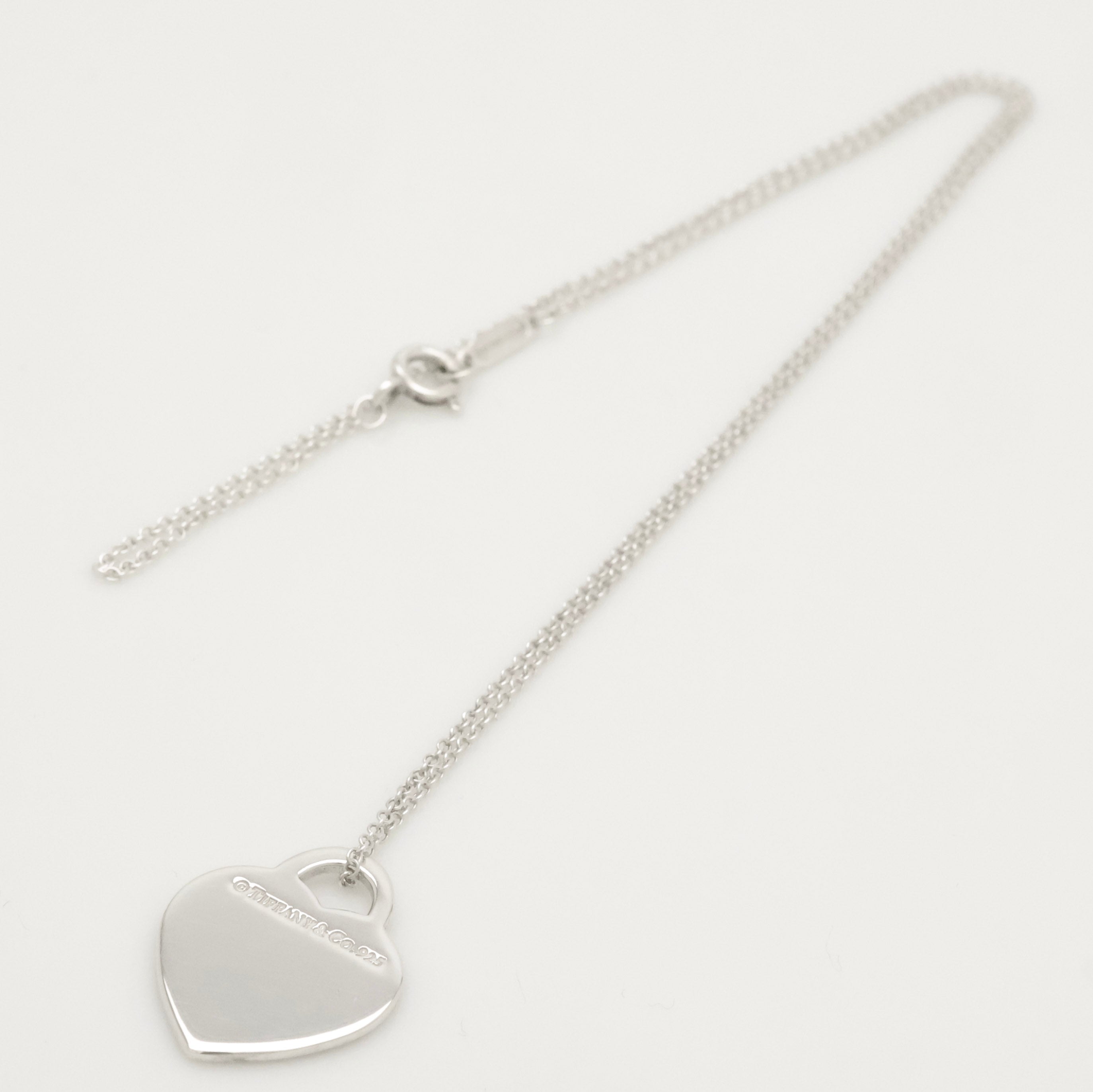 Tiffany & Co. Notes I LOVE YOU Heart Pendant Necklace Sterling Silver 925