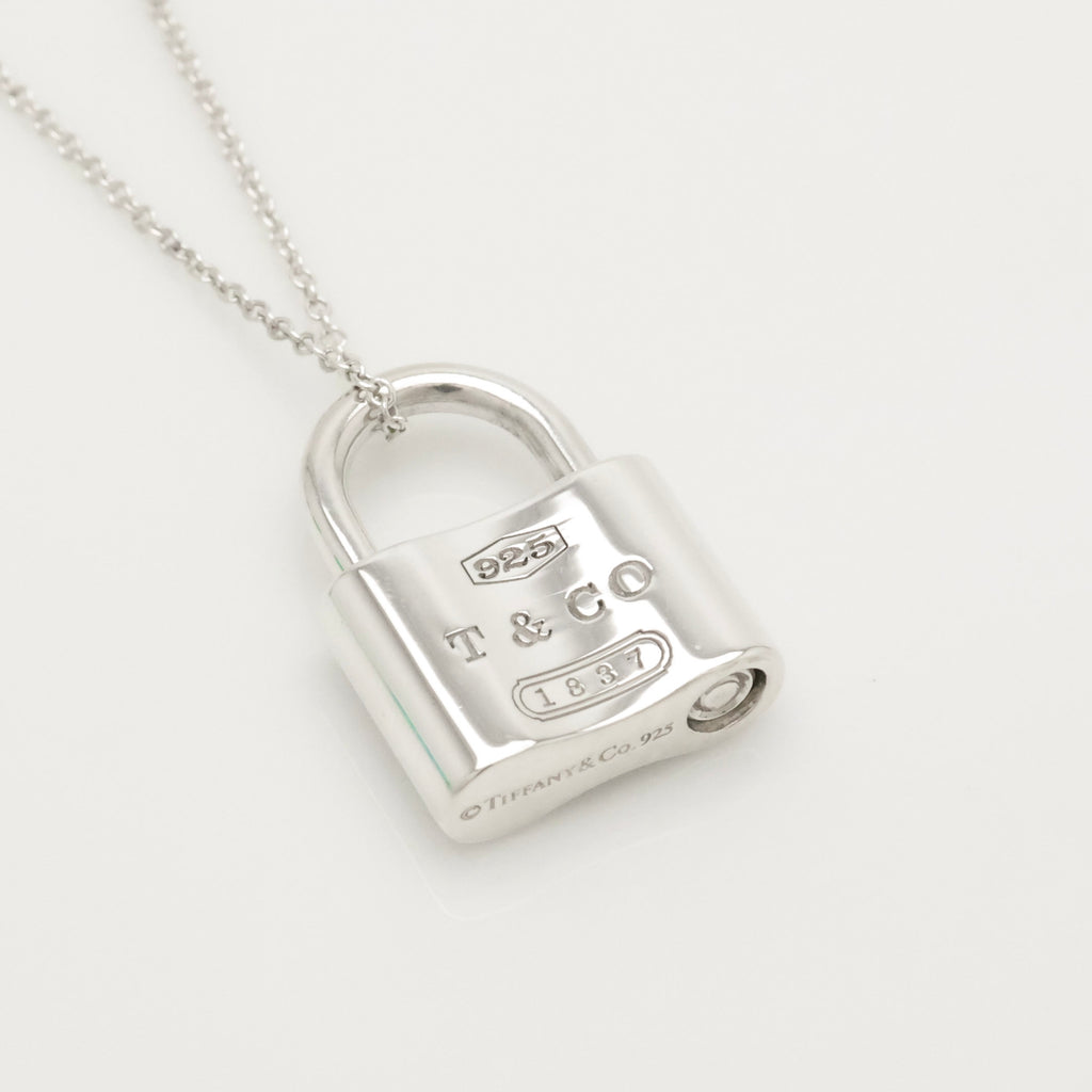 Tiffany & Co 1837 Padlock Necklace Pendant Sterling Silver 925 Chain
