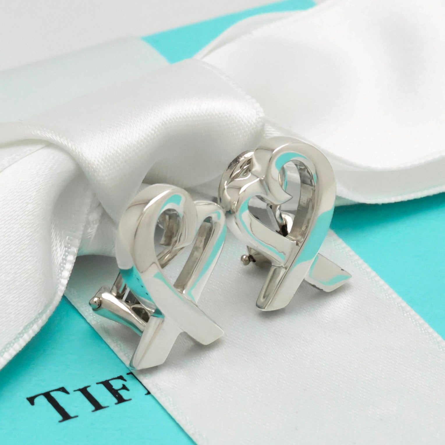 Tiffany & Co. Picasso Loving Heart Clip-On Earrings Sterling Silver 925 