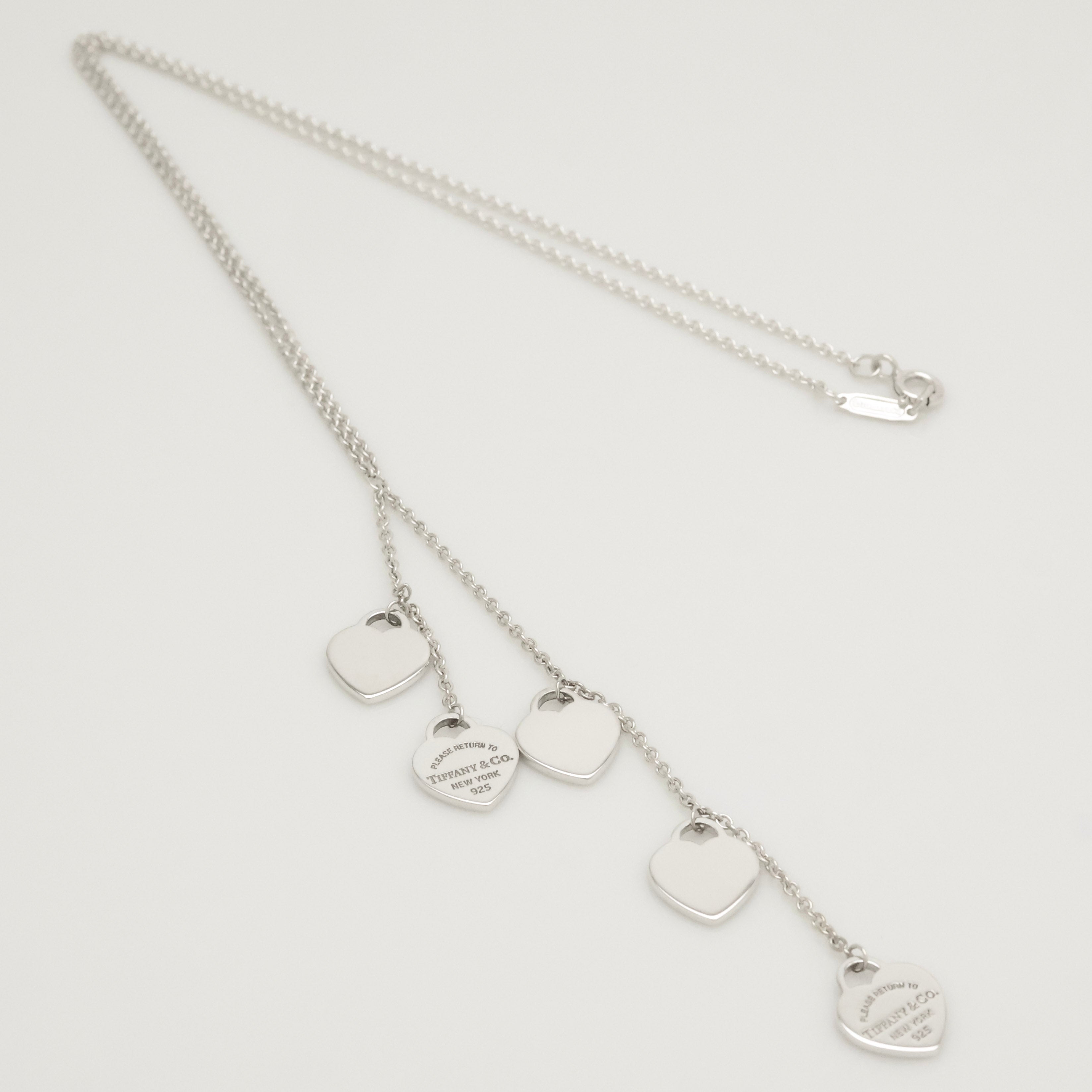 TIFFANY&Co. リターントゥ ティファニー ファイブ ハート ダク ダングル ネックレス AG925