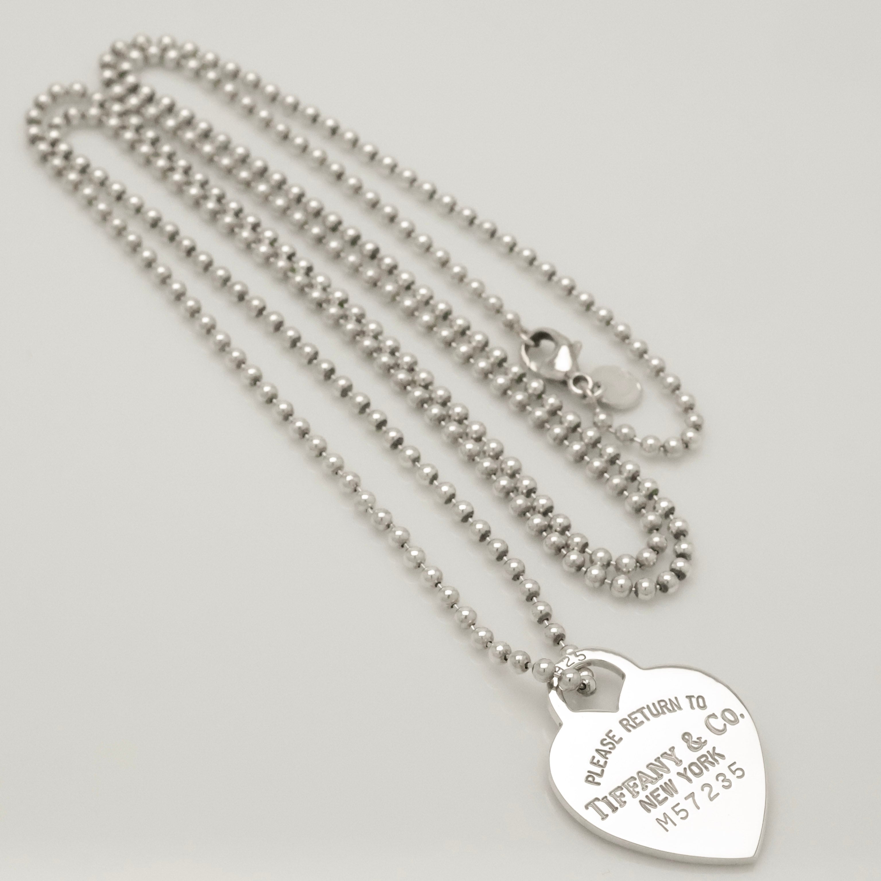TIFFANY&Co. リターントゥ ティファニー ハート タグ ボール チェーン ネックレス AG925