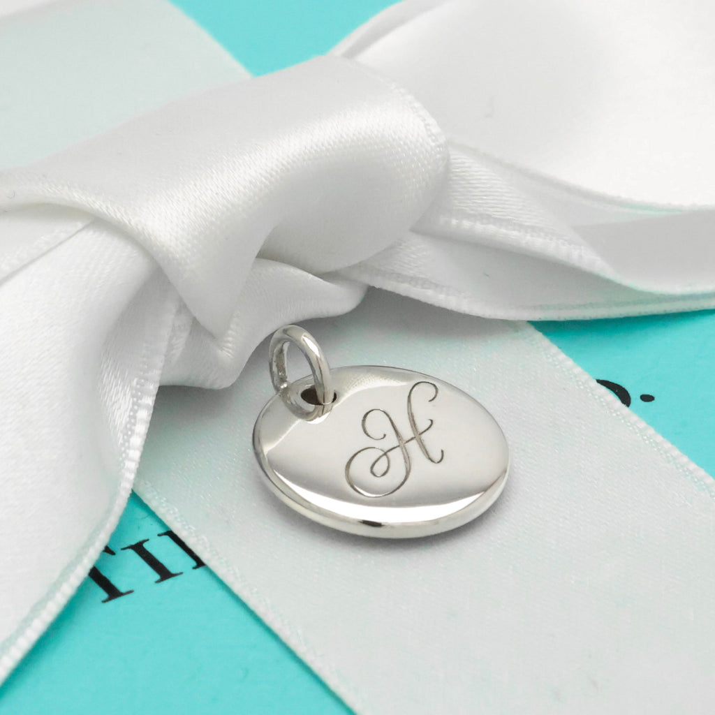 TIFFANY&Co. ノーツ レター アルファベット イニシャル H ディスク チャーム AG925