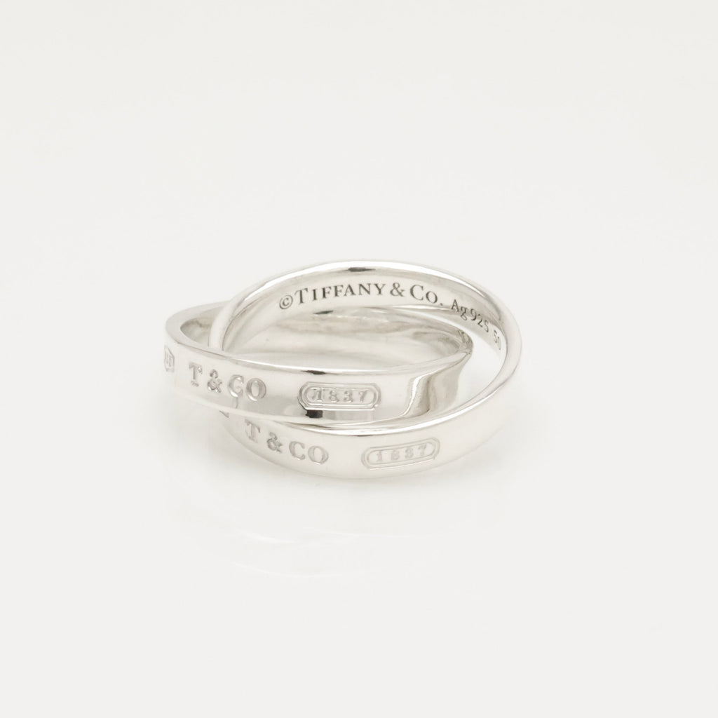 Tiffany & Co. 1837 Interlocking Circles Double Ring  Sterling Silver 925