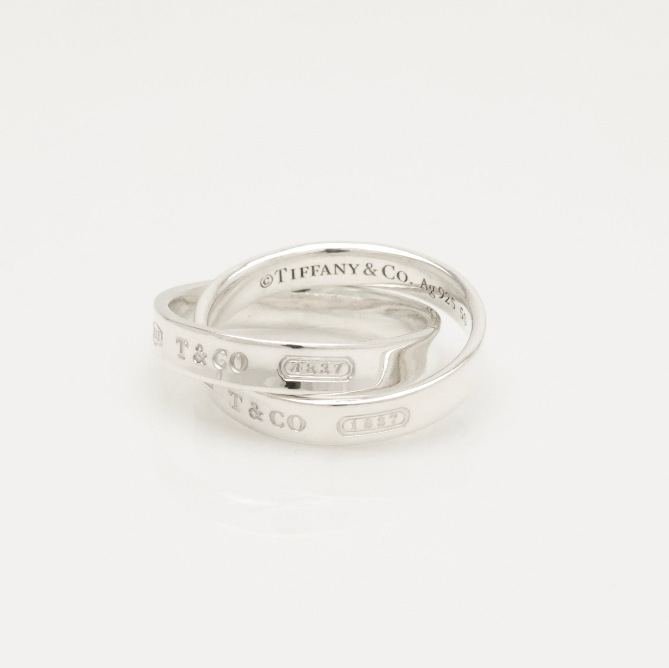 Tiffany & Co. 1837 Interlocking Circles Double Ring  Sterling Silver 925