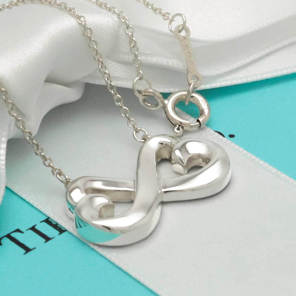  Tiffany & Co. Picasso Double Loving Heart Necklace Sterling Silver 925