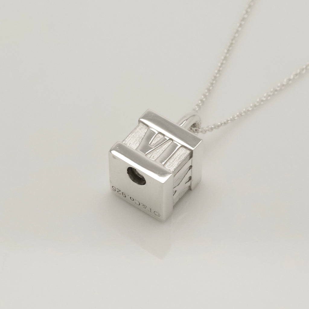 Tiffany & Co. Atlas Cube Lock Padlock Necklace Pendant Sterling Silver 925 