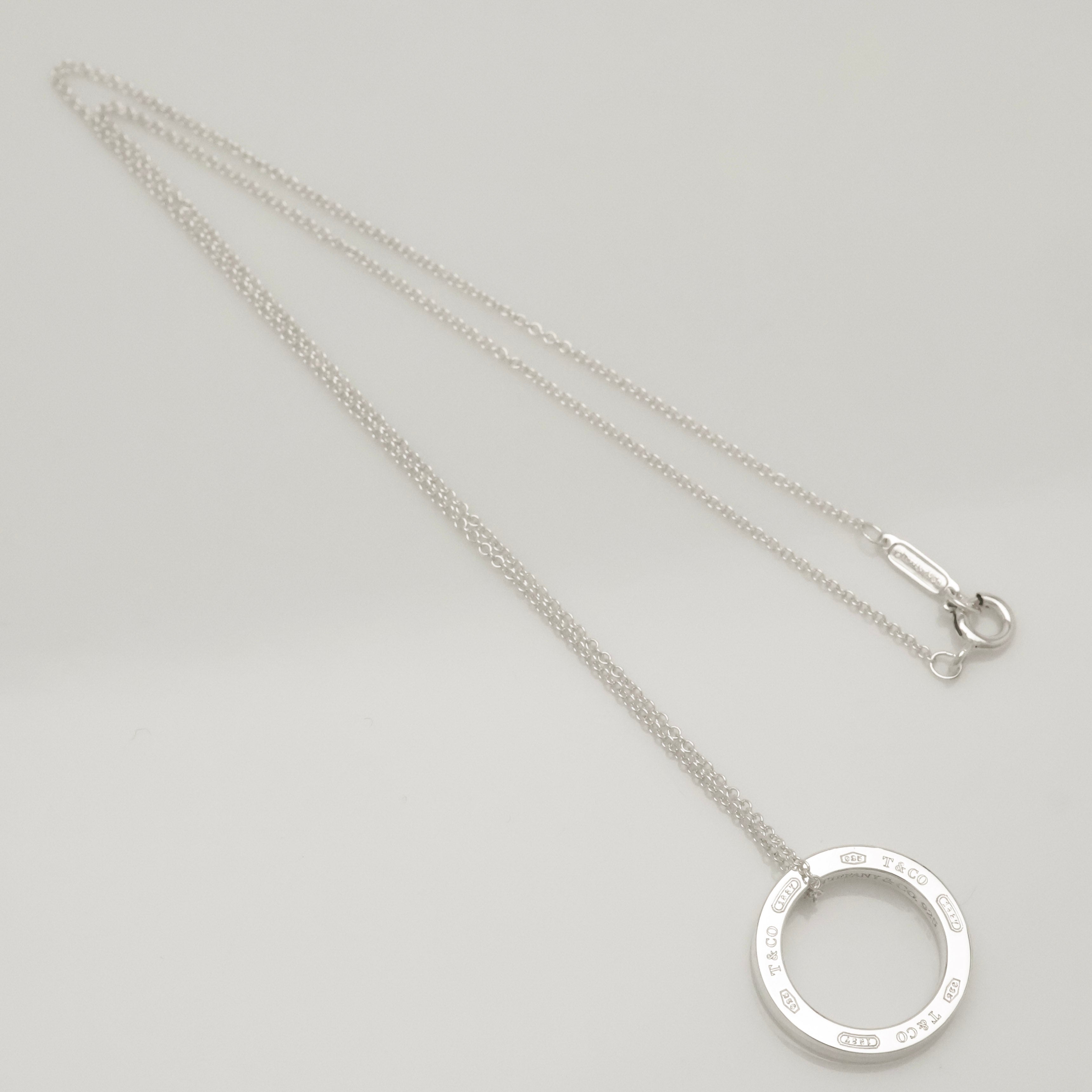 Tiffany & Co. Round Circle Pendant Necklace Sterling Silver 925