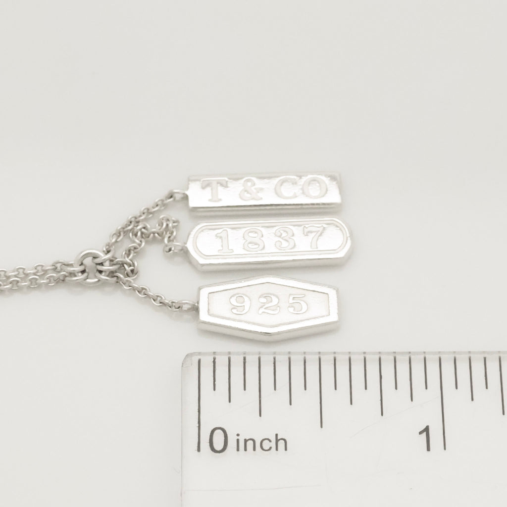 Tiffany & Co. 1837 Elements Three Bar Drop Necklace Sterling Silver 925