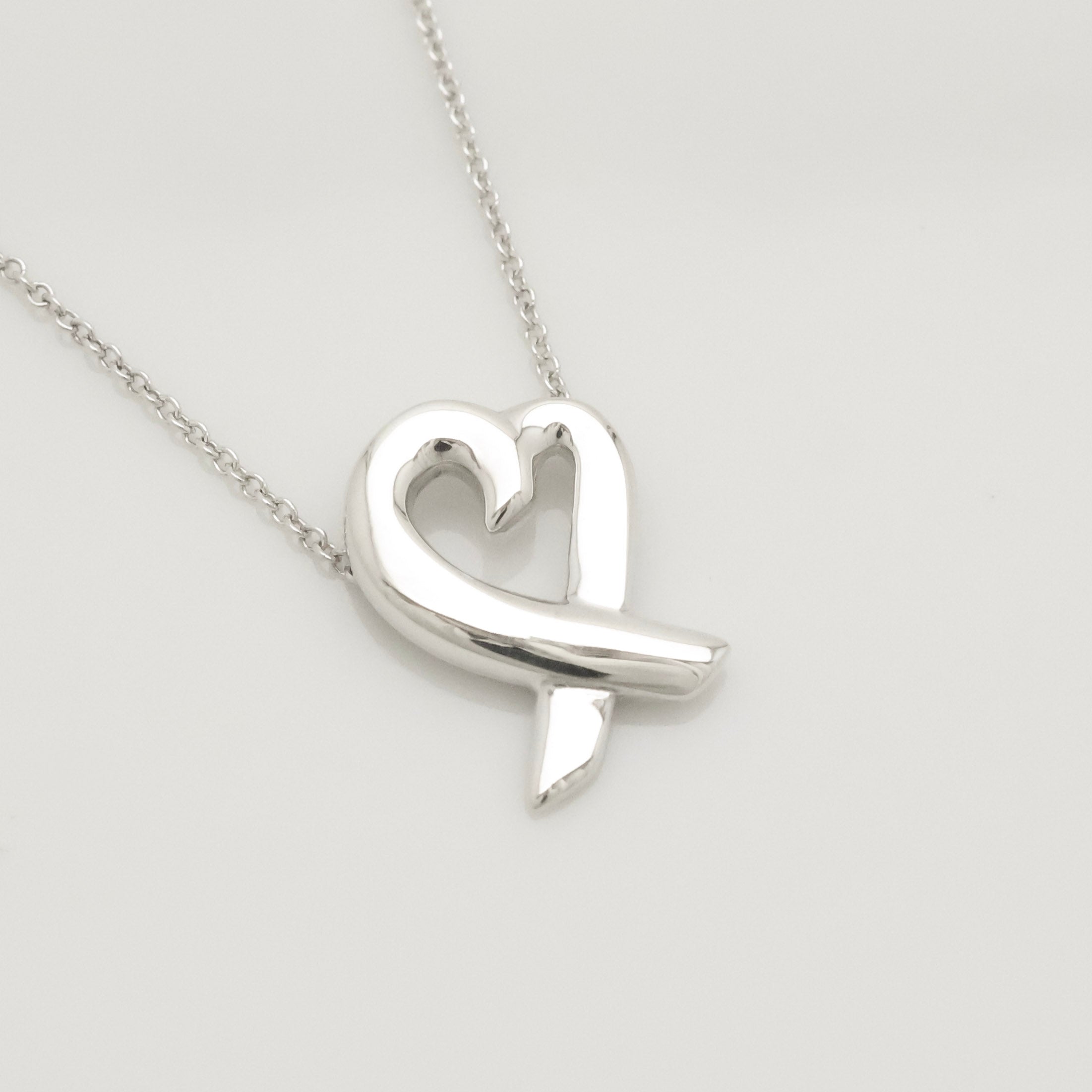 Tiffany & Co. Loving Heart Pendant Necklace Sterling Silver 925 