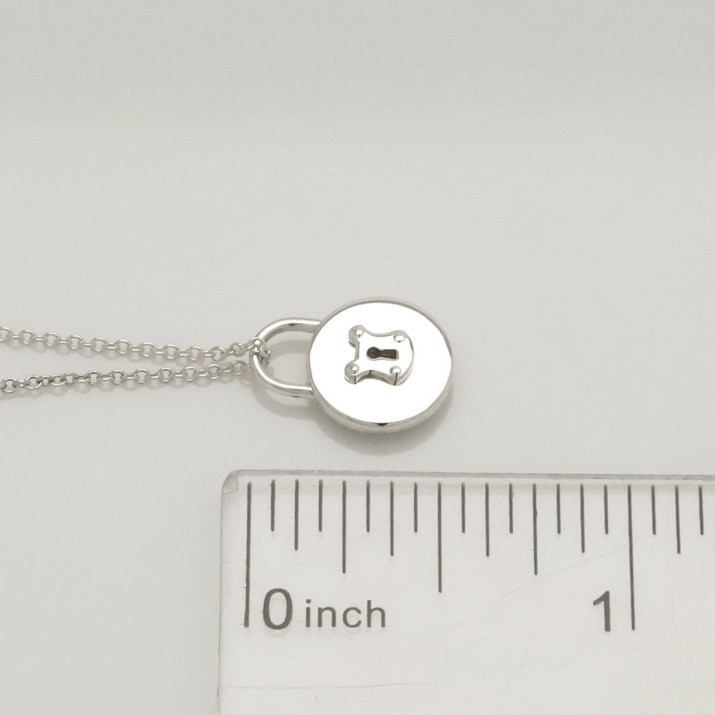 Tiffany & Co. Round Keyhole Lock Padlock Necklace Sterling Silver 925