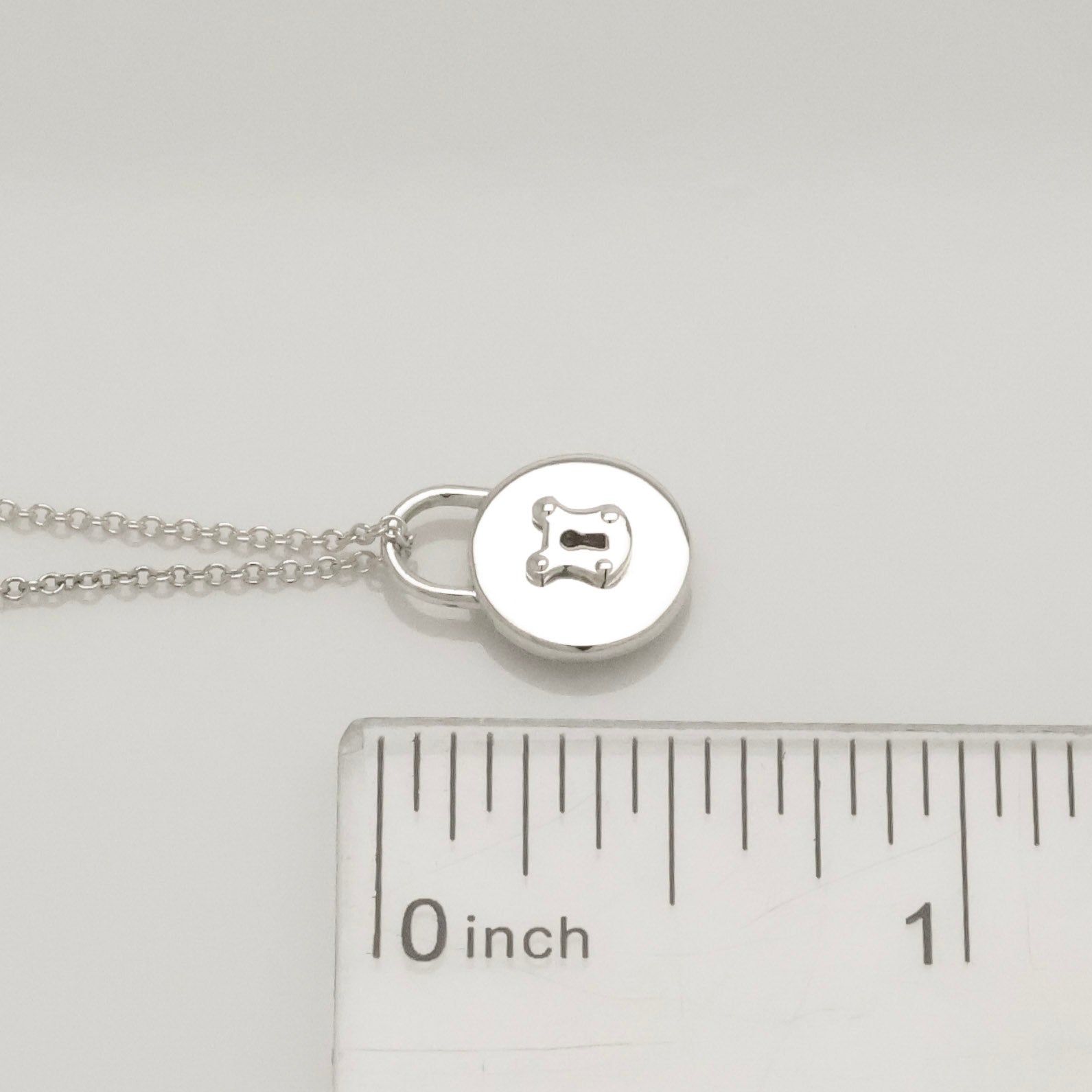 Tiffany & Co. Round Keyhole Lock Padlock Necklace Sterling Silver 925