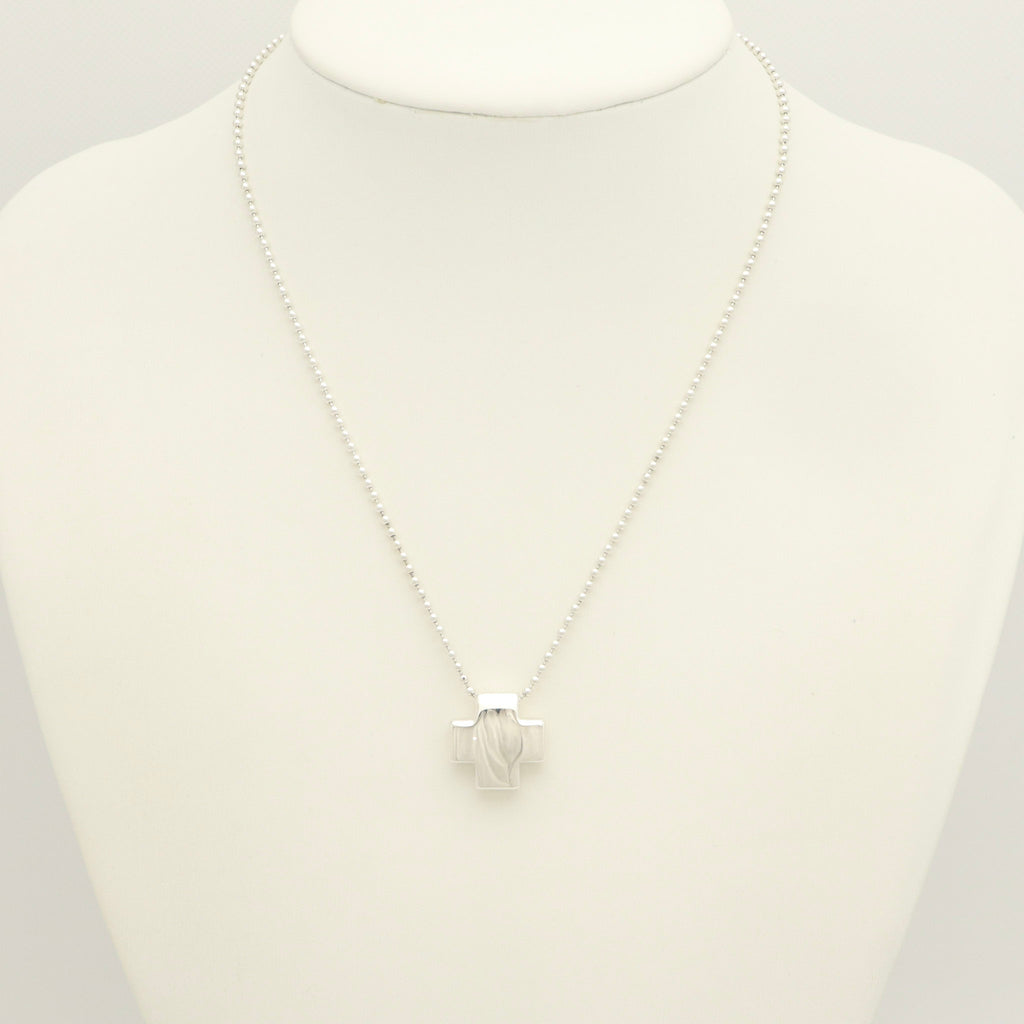 TIFFANY&Co. Roman cross Necklace Ball chain Sterling Silver 925 