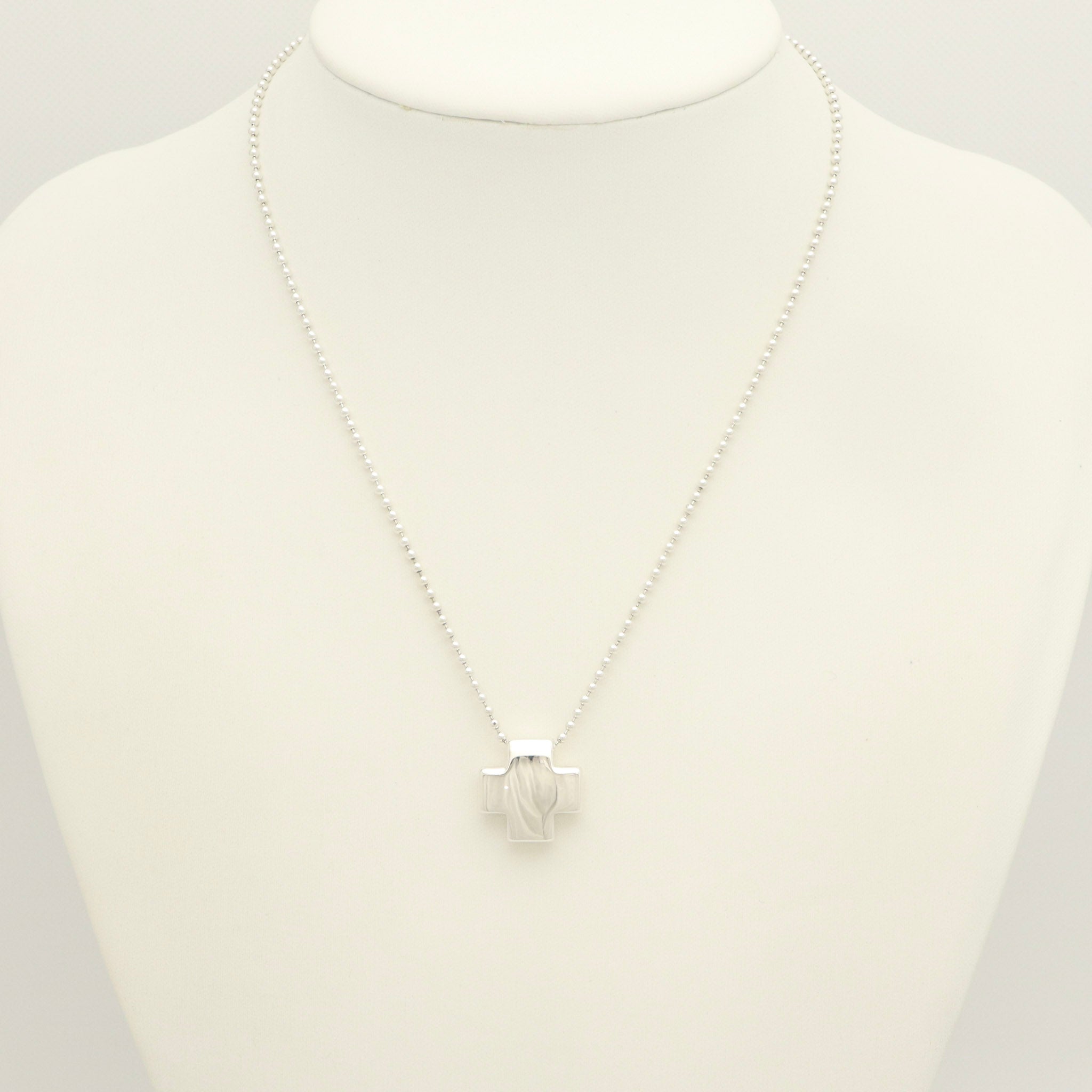 TIFFANY&Co. Roman cross Necklace Ball chain Sterling Silver 925 
