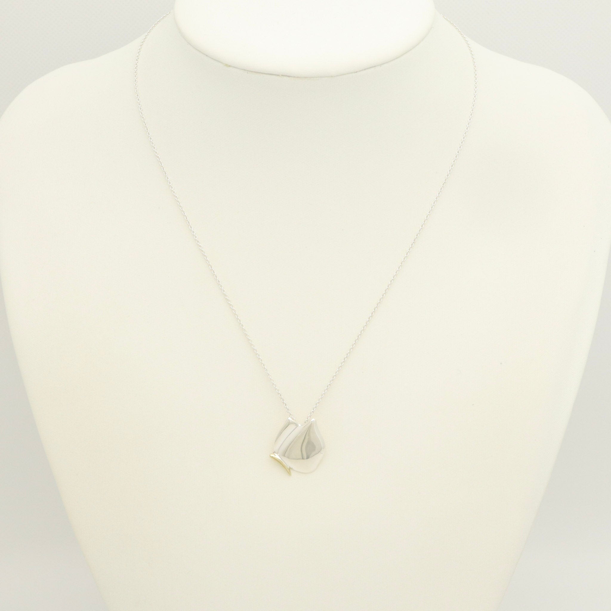  Tiffany & Co. Butterfly Pendant Necklace Sterling Silver 925 & 18K Gold 