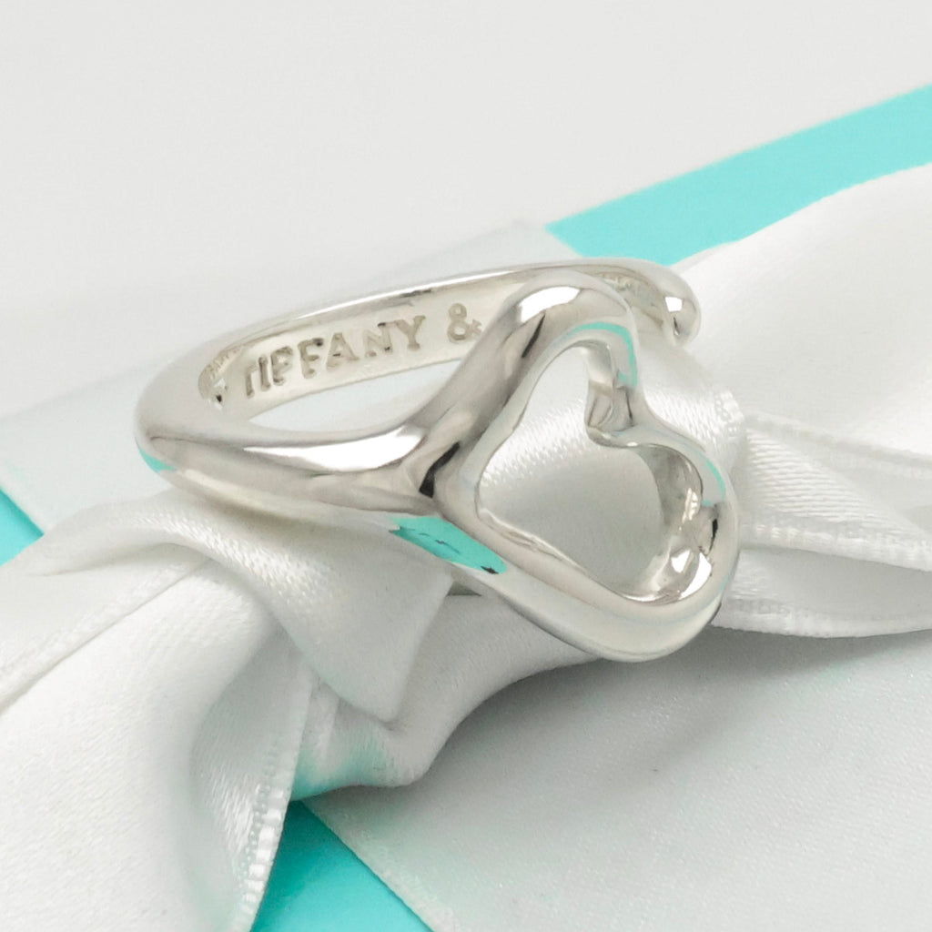 Tiffany & Co. Peretti Open Heart Ring Sterling Silver 925