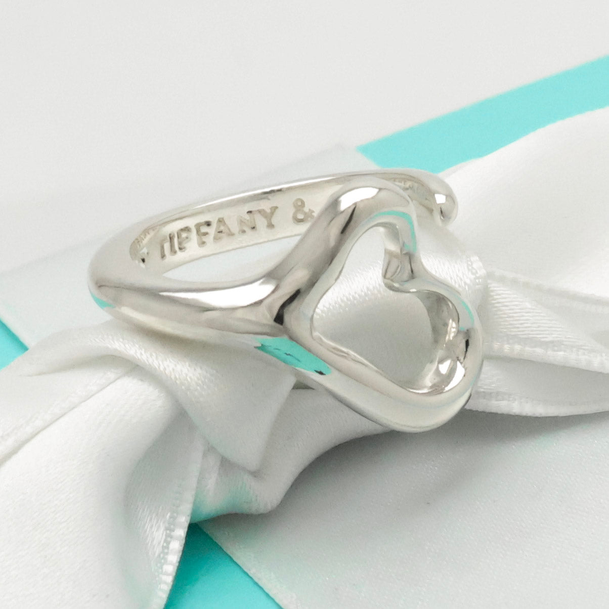 Tiffany & Co. Peretti Open Heart Ring Sterling Silver 925