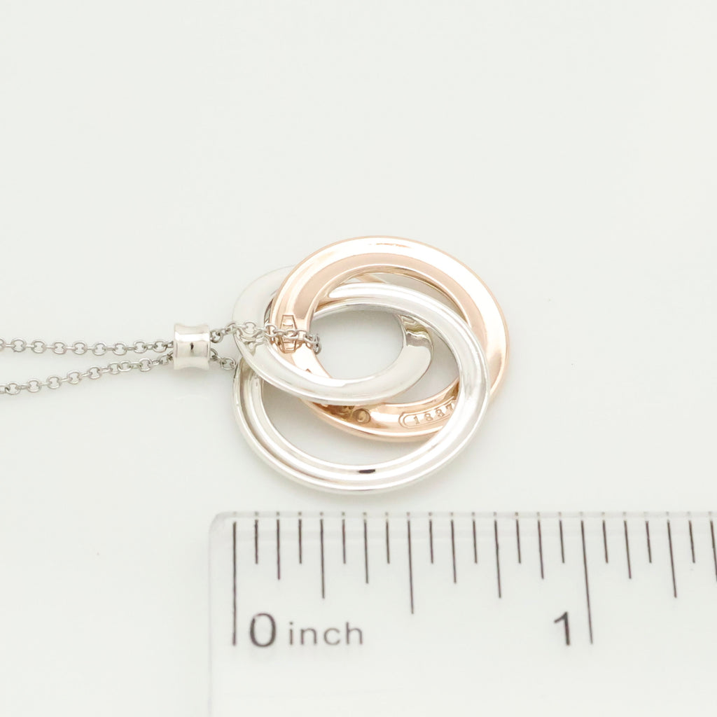 Tiffany & Co. 1837 Interlocking Circles Necklace  Sterling Silver 925 & Rubedo