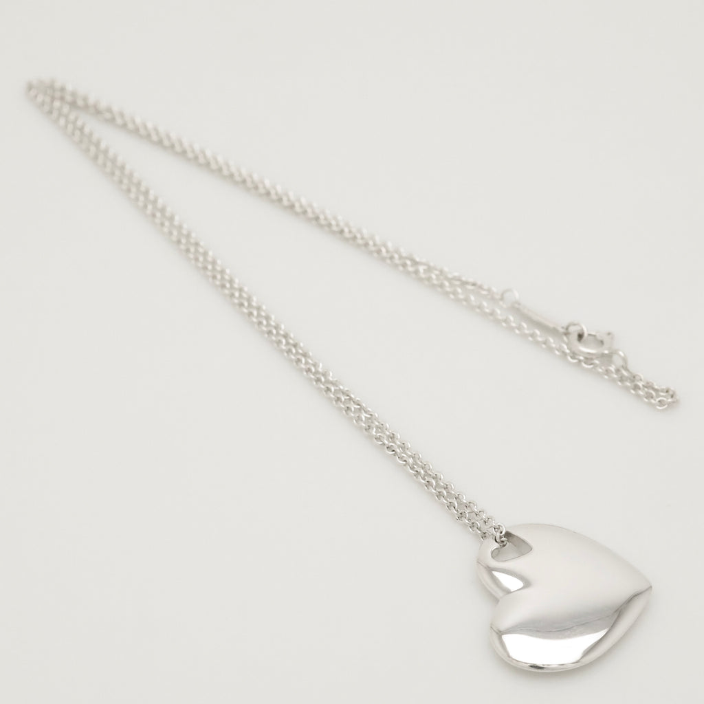 Tiffany & Co. Stencil Cutout Two Heart Necklace  Sterling Silver 925