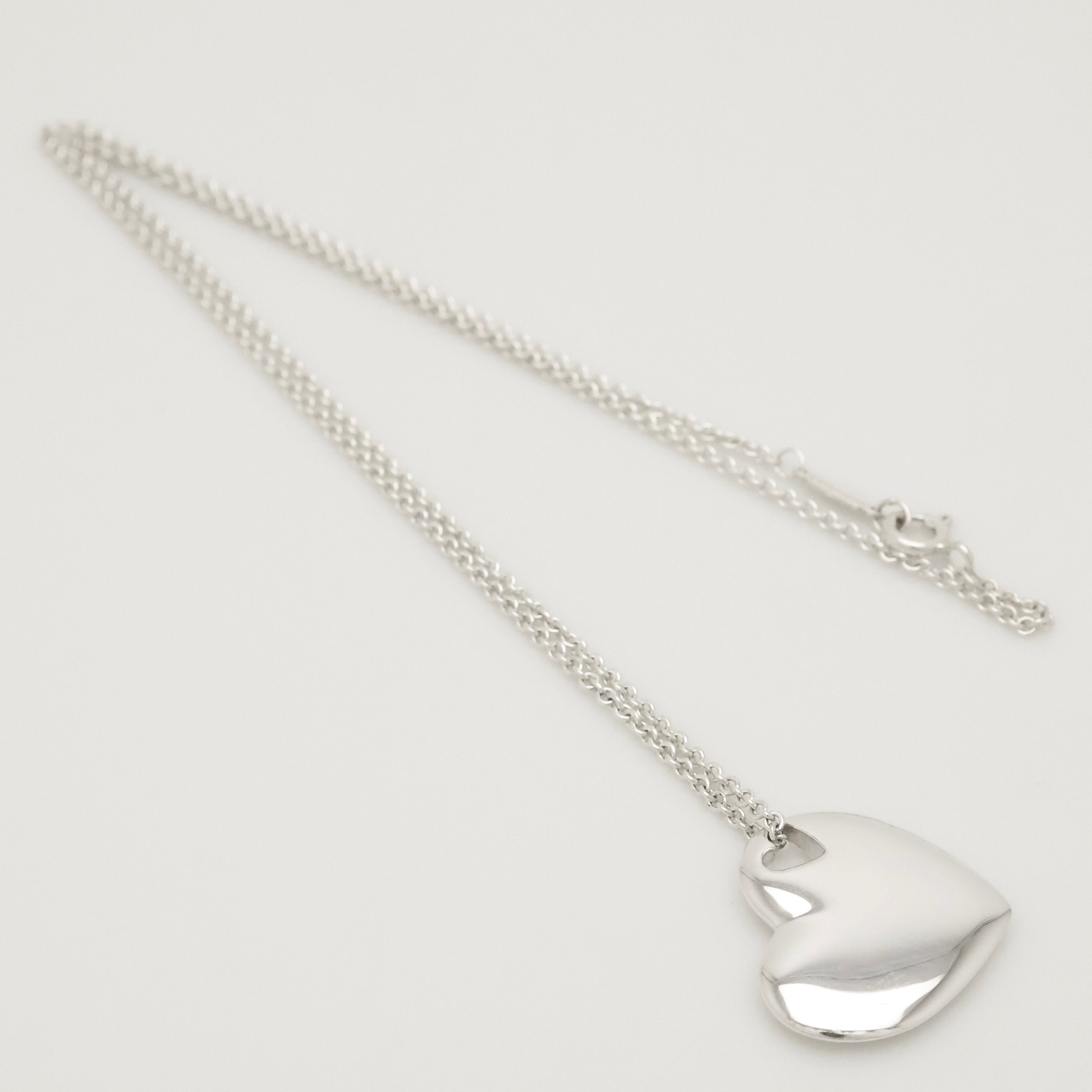 Tiffany & Co. Stencil Cutout Two Heart Necklace  Sterling Silver 925