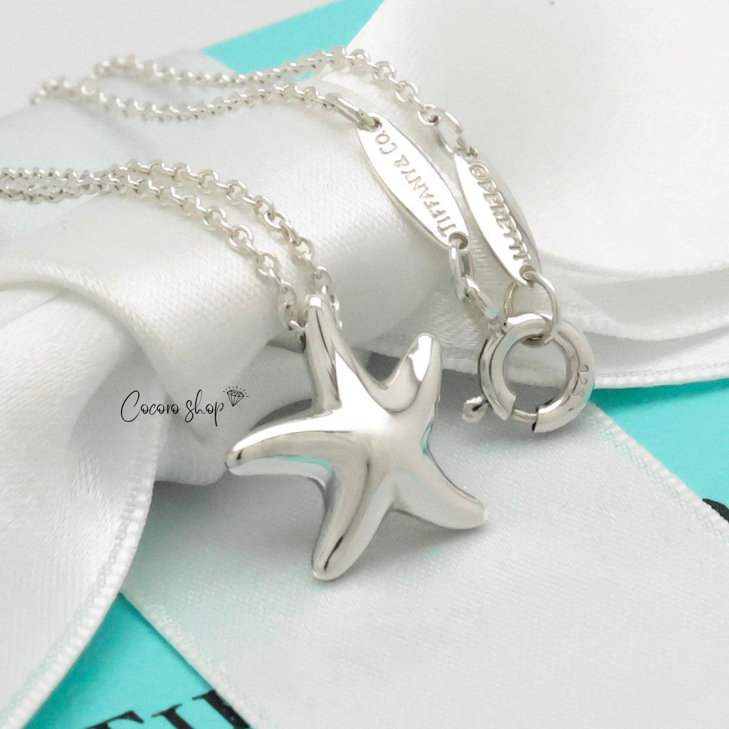 Tiffany & Co. Starfish Pendant Necklace Sterling Silve 925