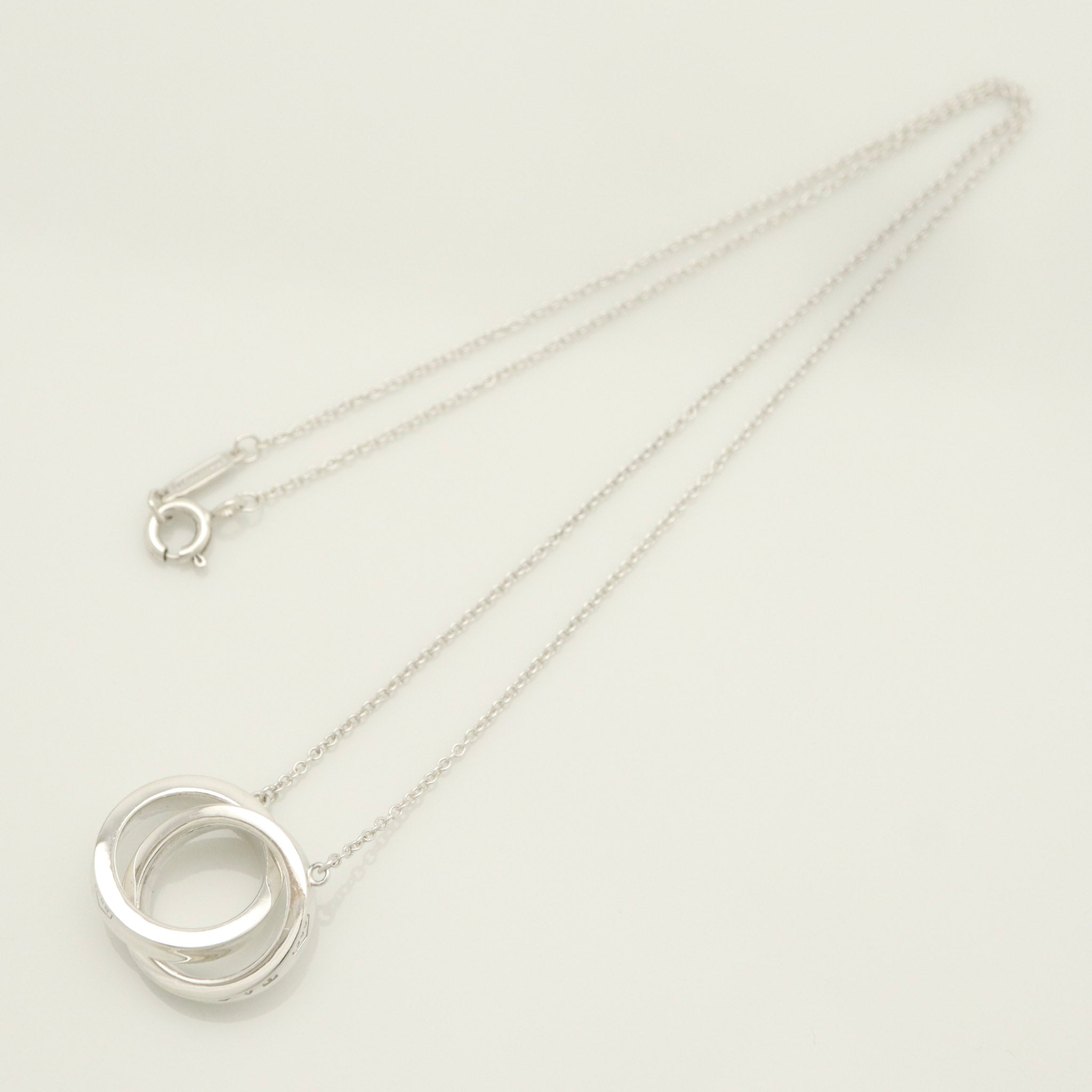 Tiffany & Co. 1837 Interlocking Circles Lariat Necklace Sterling Silver 925