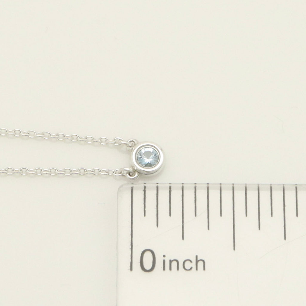 Tiffany & Co. By the Yard Aquamarine Sapphire Necklace Sterling Silver 925