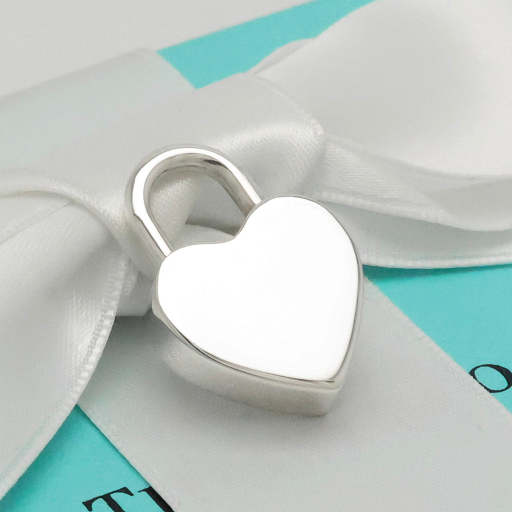 Tiffany & Co. Heart Lock Padlock Pendant Charm Sterling Silver 925