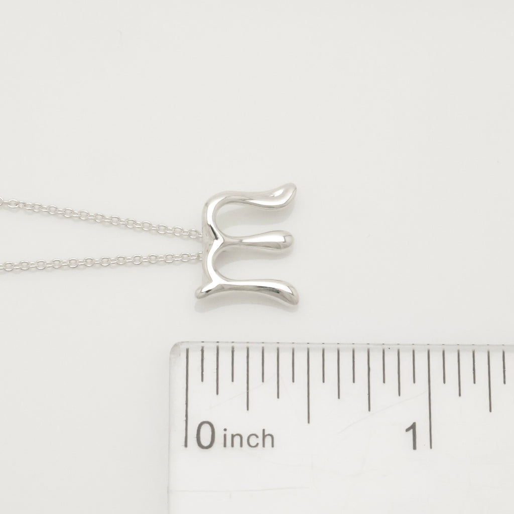 Tiffany & Co. Initial Letter "M" Necklace Pendant Sterling Silver 925